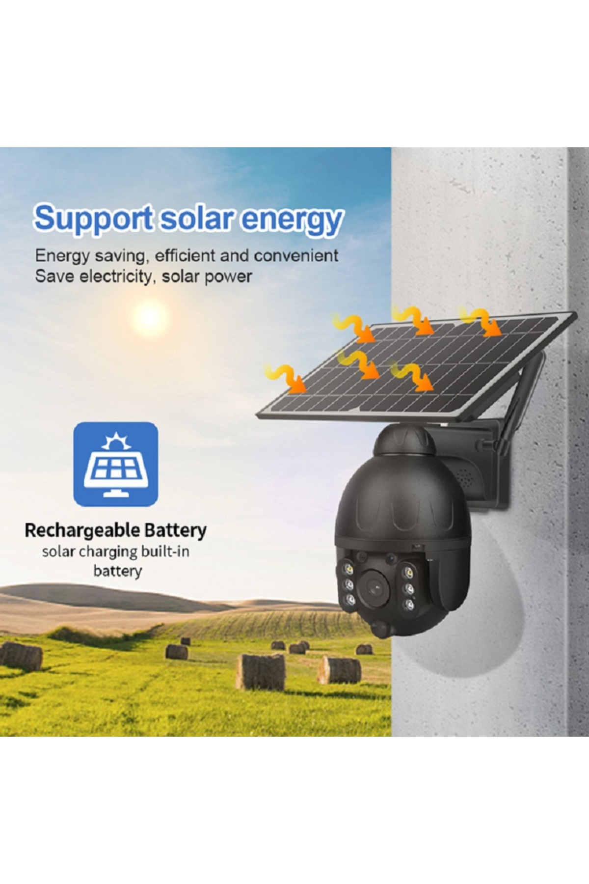 GÜMRÜK BEY ST-S588M 4G Wifi Solar Güneş Enerji Şarjlı PTZ IP Güvenlik Kamerası 3Mp. 3.6MM/F2.2 1920x1080p fotoğrafı 4 (önizleme)