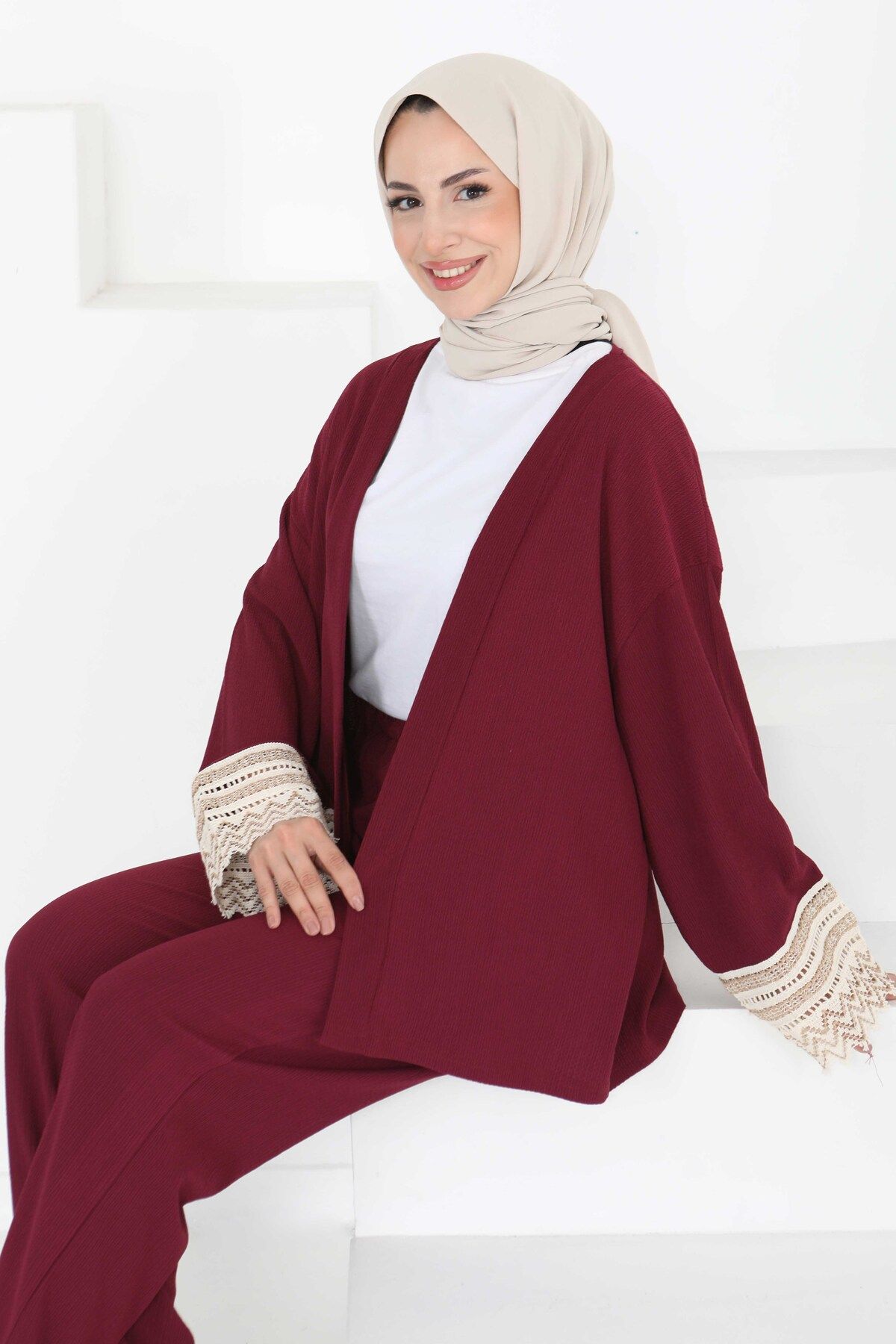 TOFİSA Kimono İkili Takım Bordo - 27242