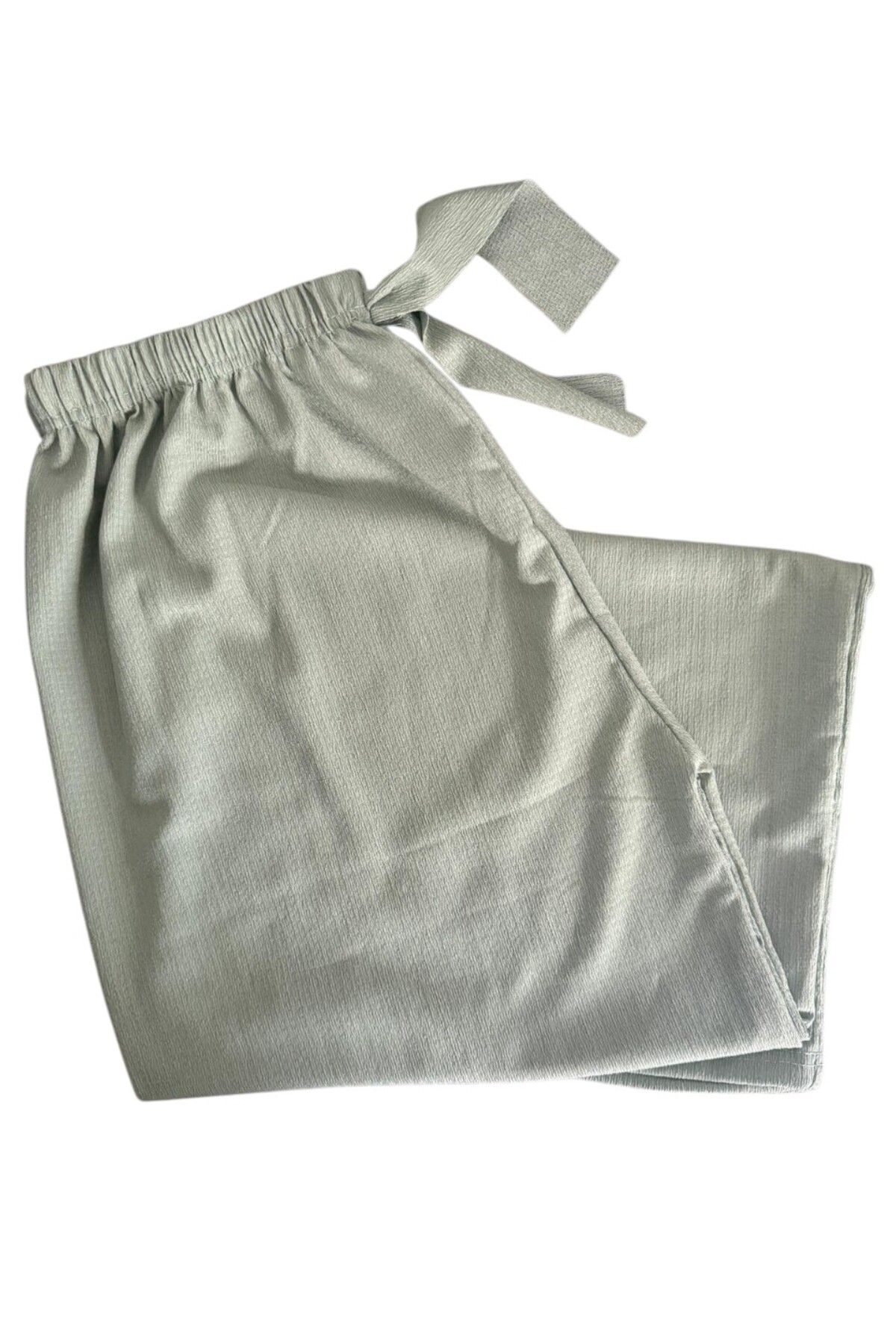 YAŞAM TEKSTİL Bürümcük kumaş Beli Lastikli Bol Paça pantolon