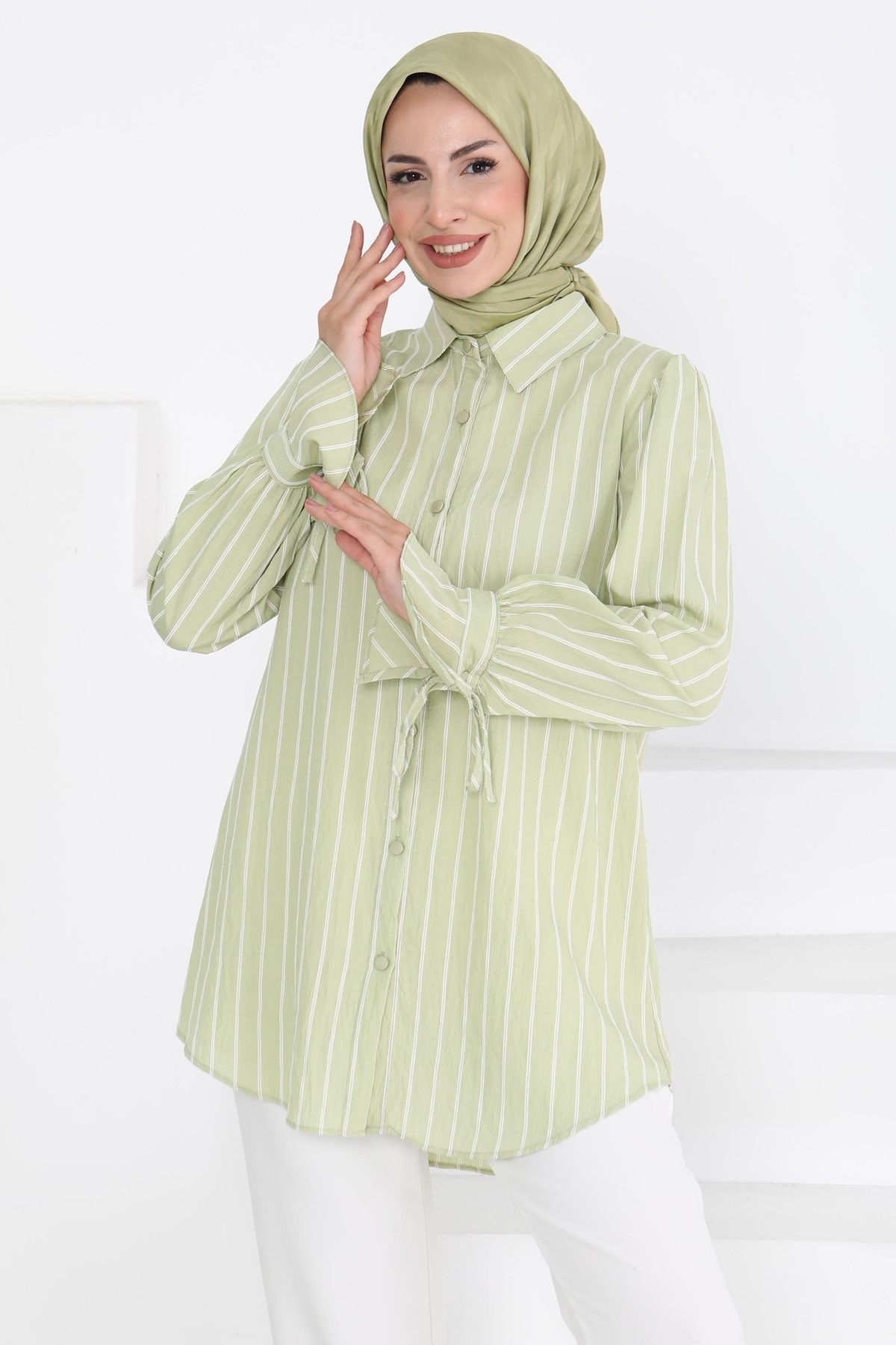 TOFİSA Çizgili Tunik Haki - 27275