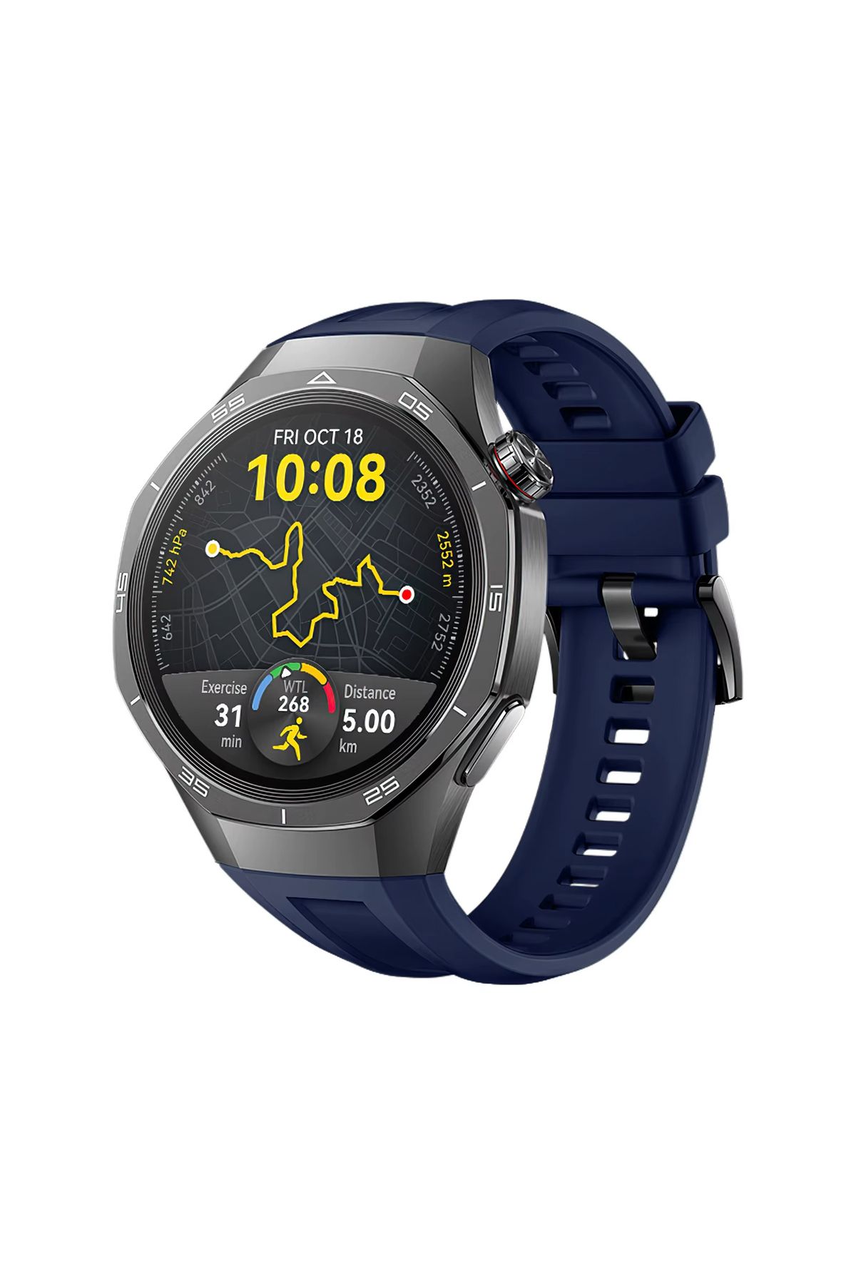 Forzacase Huawei Watch GT 5 Pro 46mm ile uyumlu Özel Tasarım Tokalı Silikon Kordon Kayış - FC1063