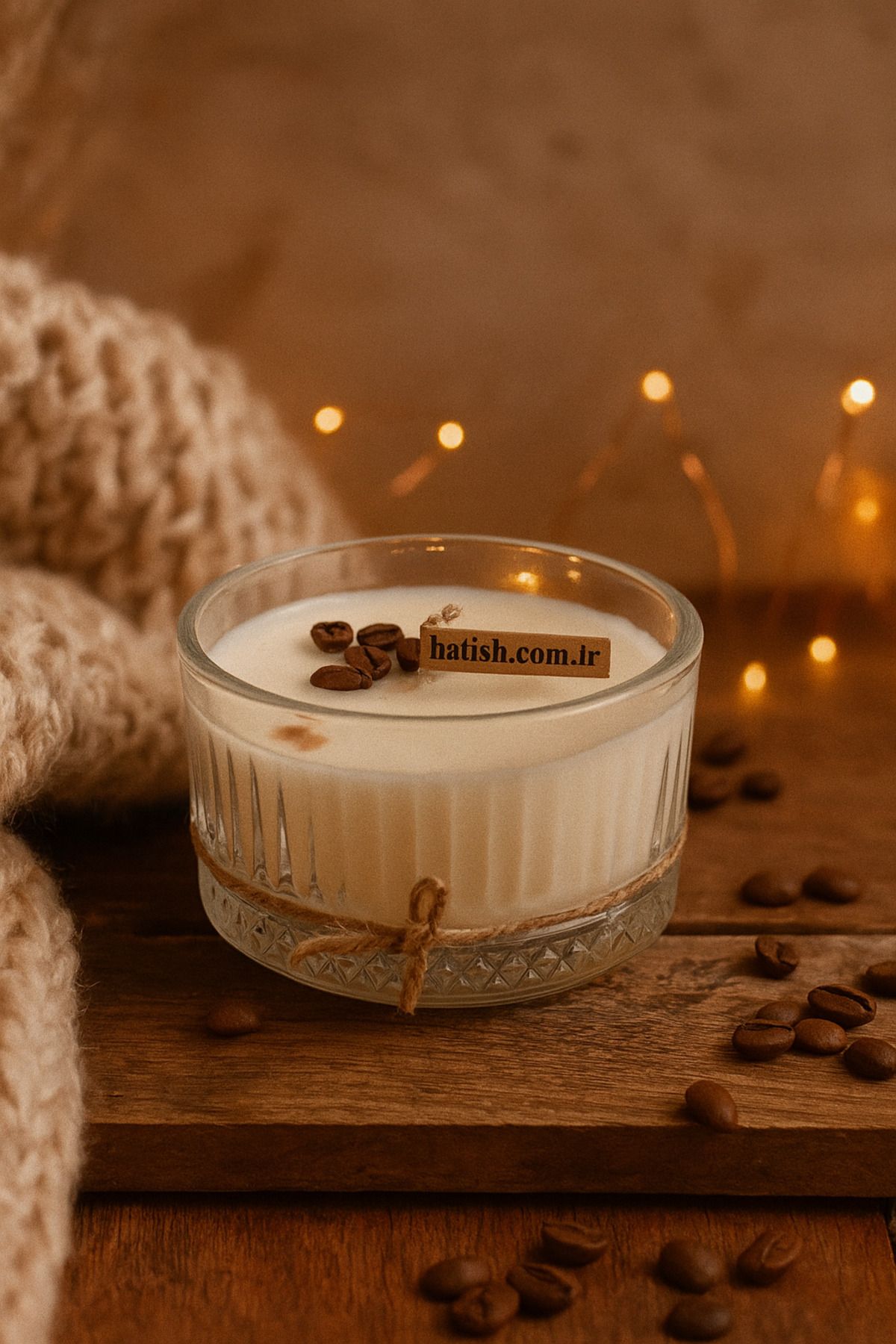 hatish %100 Doğal Soya Mum – Yoğun Kahve Kokulu El Yapımı Vegan Mum