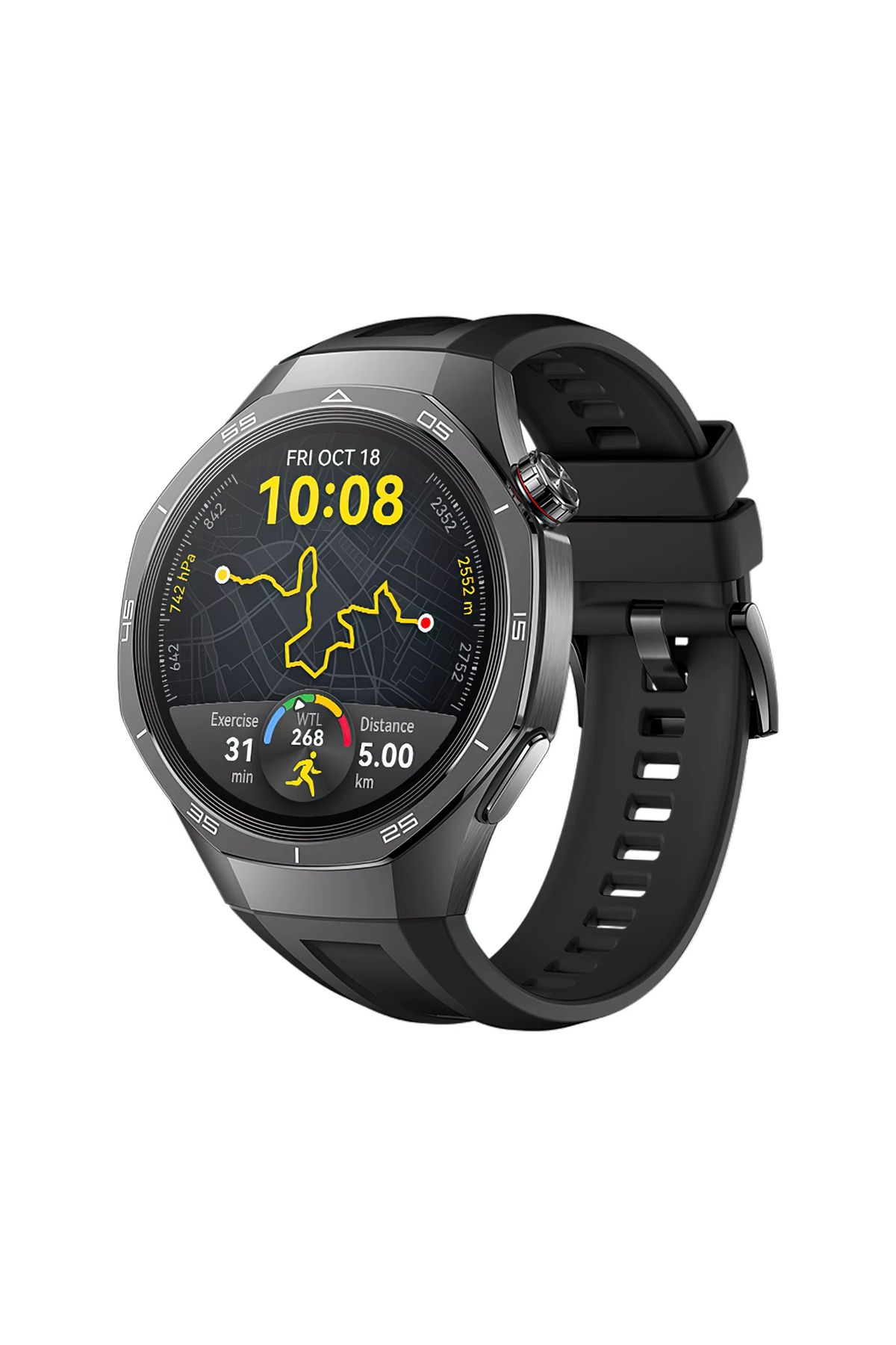 Forzacase Huawei Watch GT 5 Pro 46mm ile uyumlu Özel Tasarım Tokalı Silikon Kordon Kayış - FC1063