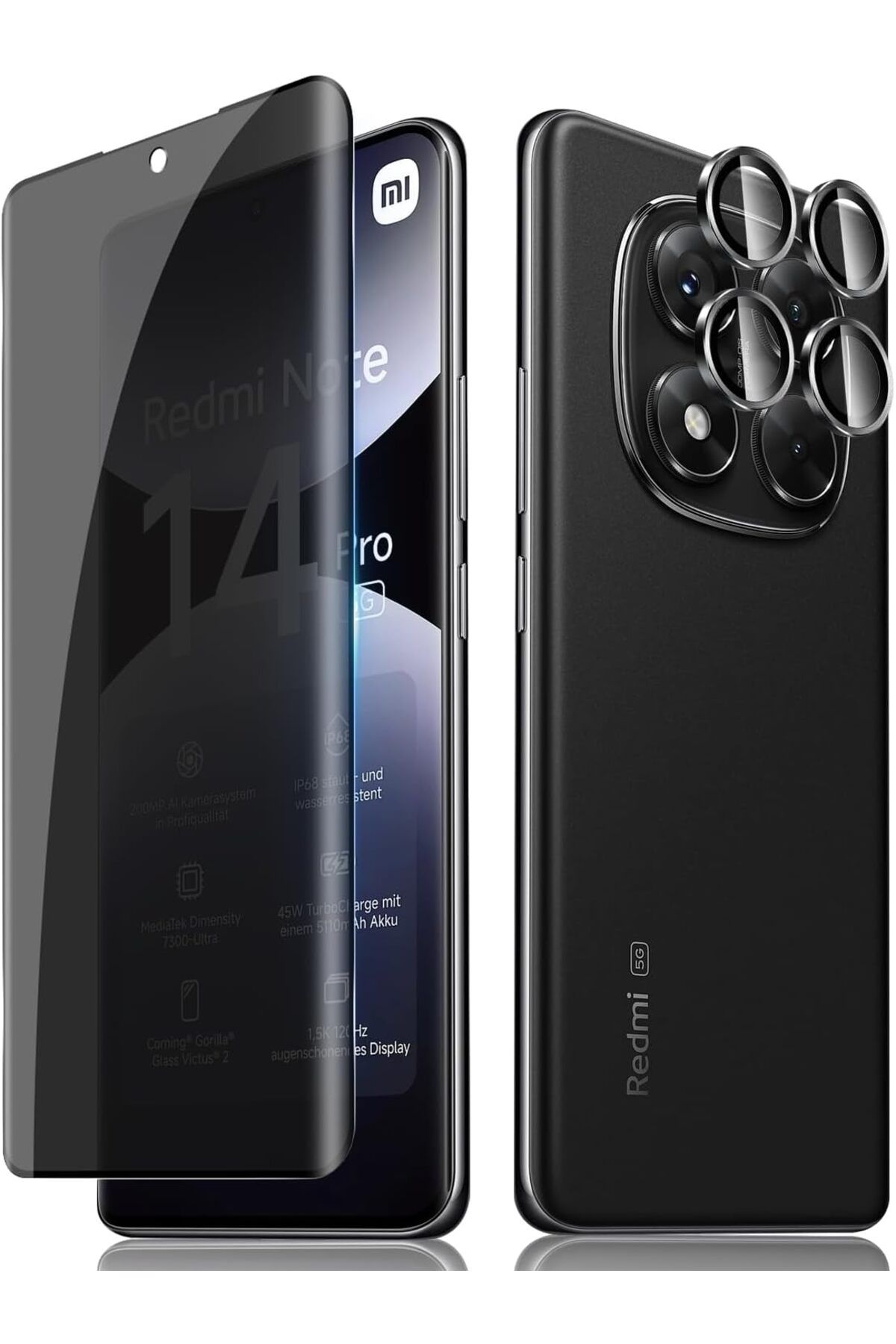 aheaks Xiaomi Redmi Note 14 Pro 5G Hayalet Ekran Koruyucu Jelatin ve Kamera Lens Koruyucu