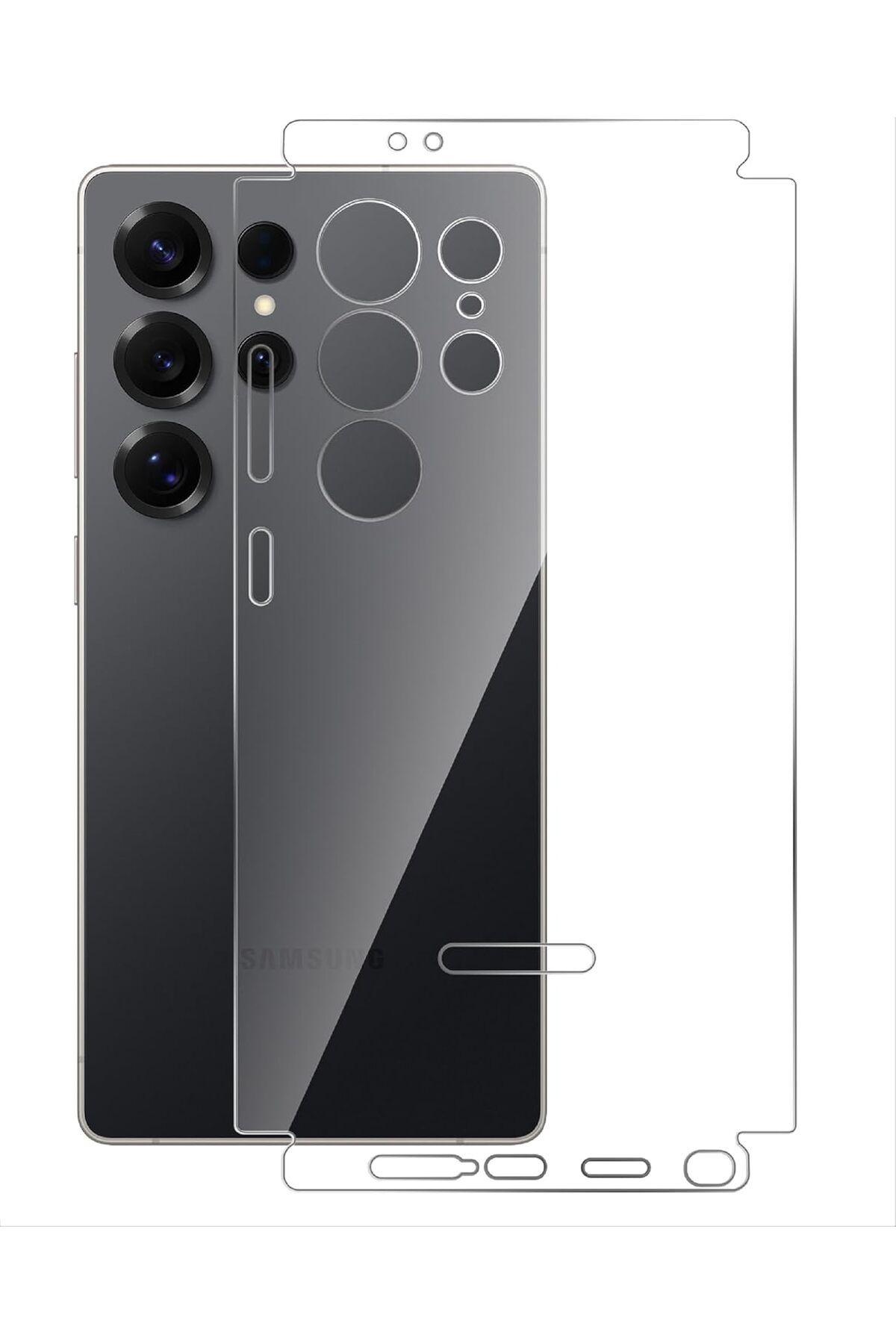 aheaks Galaxy S25 Ultra Arka Koruyucu Film, Yumuşak TPU, İnce, Yüksek Şeffaflık, Koruyucu Kenarlık - Şeffaf