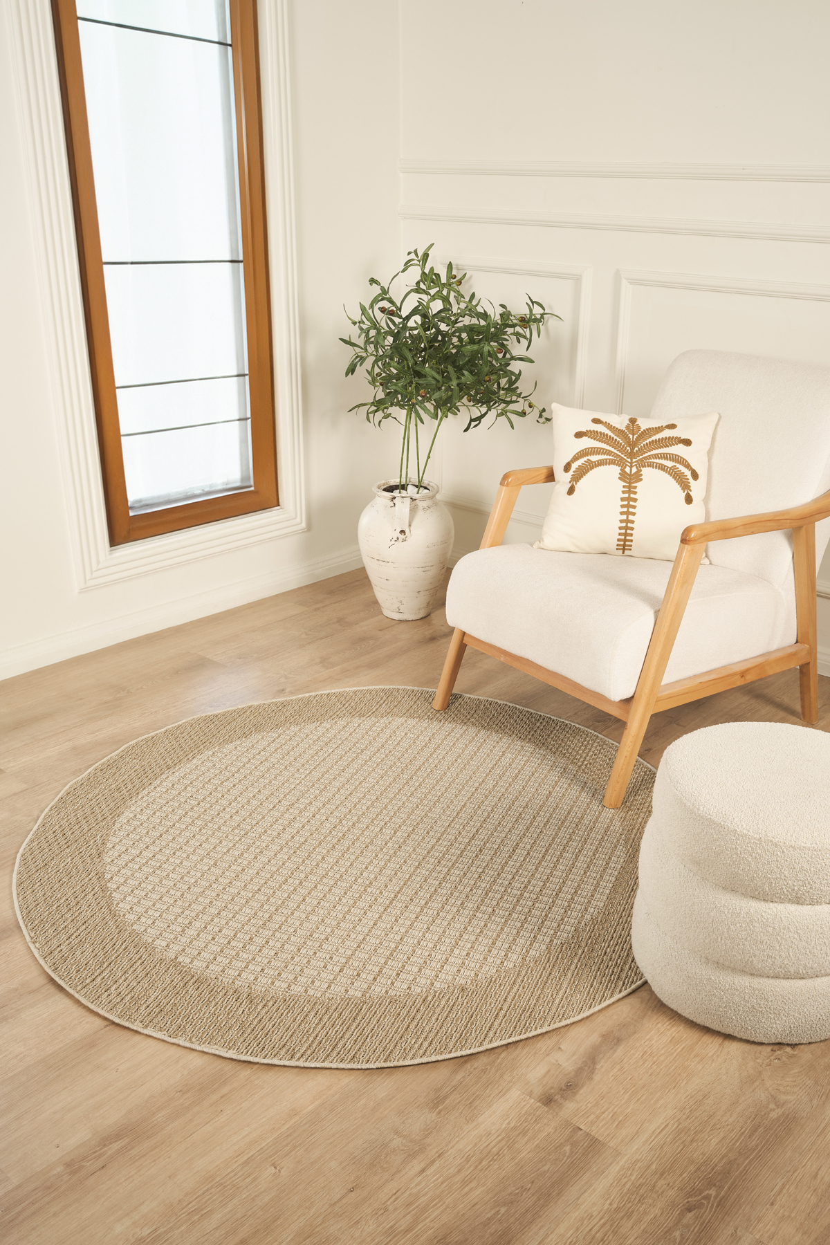 Larin Modern Sisal Jute Dustproof Balcony Garden Kitchen Rug