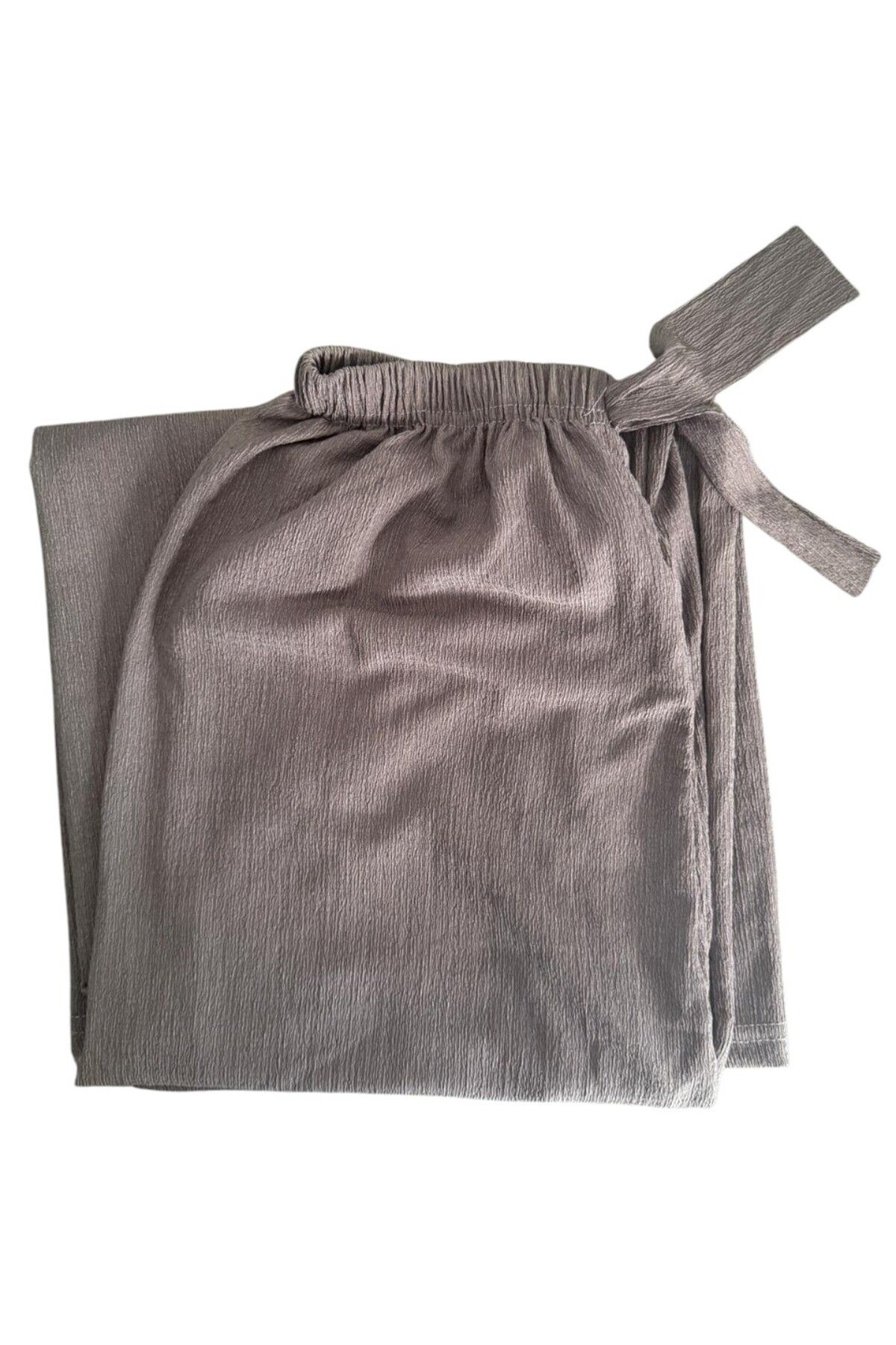 YAŞAM TEKSTİL Bürümcük kumaş Beli Lastikli Bol Paça pantolon