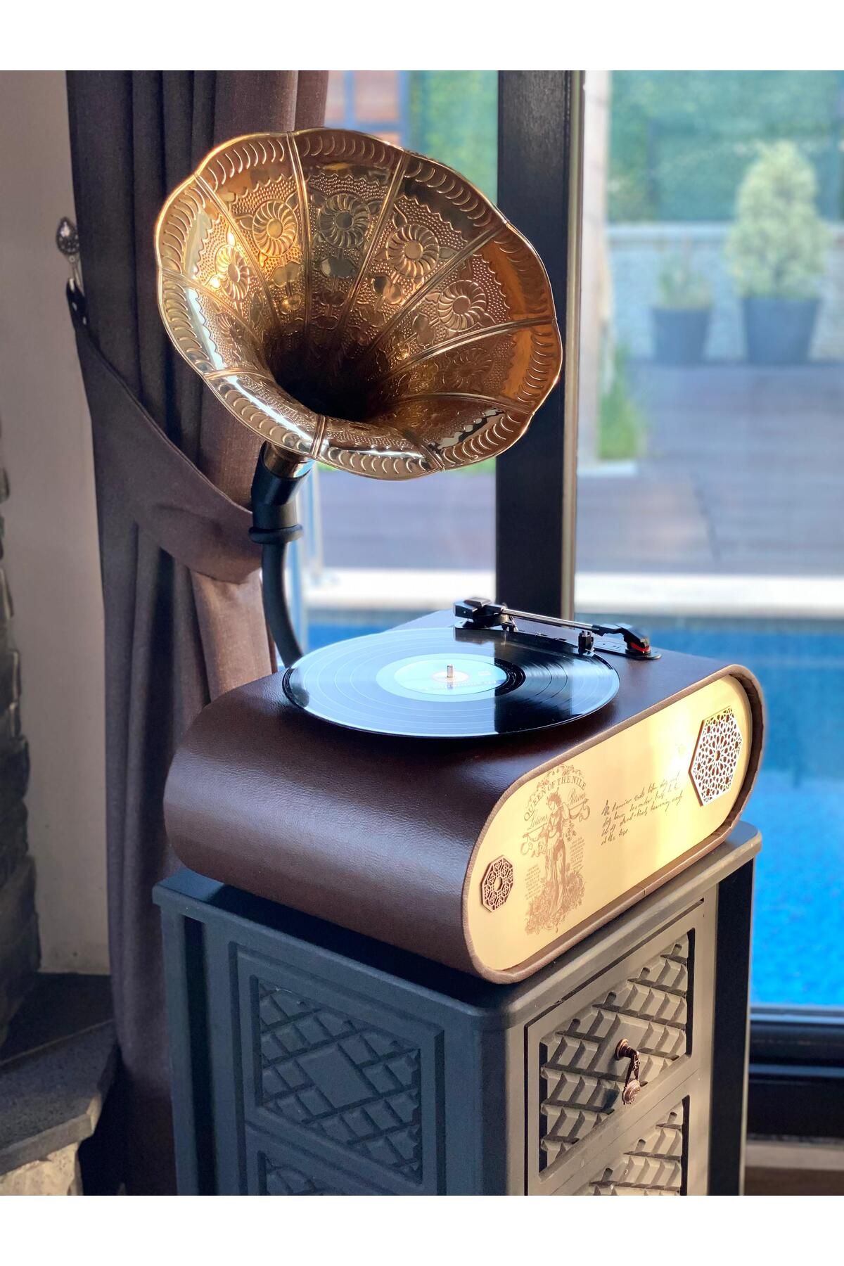 decolab Elyapımı Ahşap Gramofon – Bluetooth Destekli | Vintage & Modern Tasarım | Pikap & Plakçalar