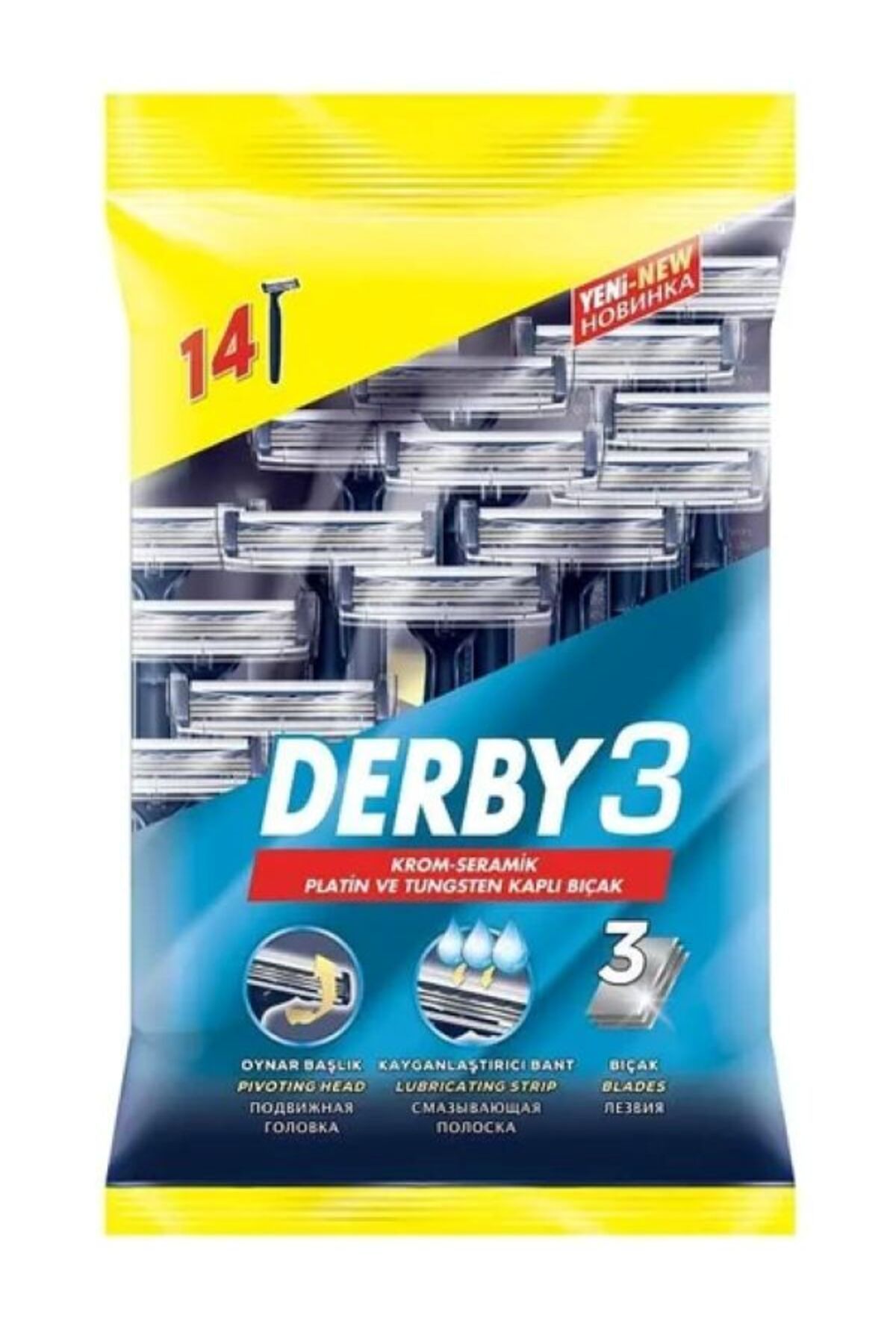 Derby 3 Tıraş Bıçağı 14'lü Poşet