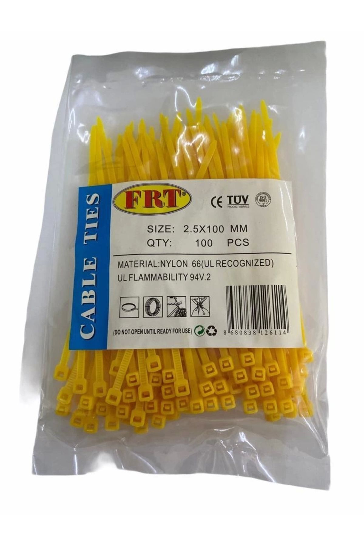 minaydan FRT Sarı 2,5x100 Kablo Bağı