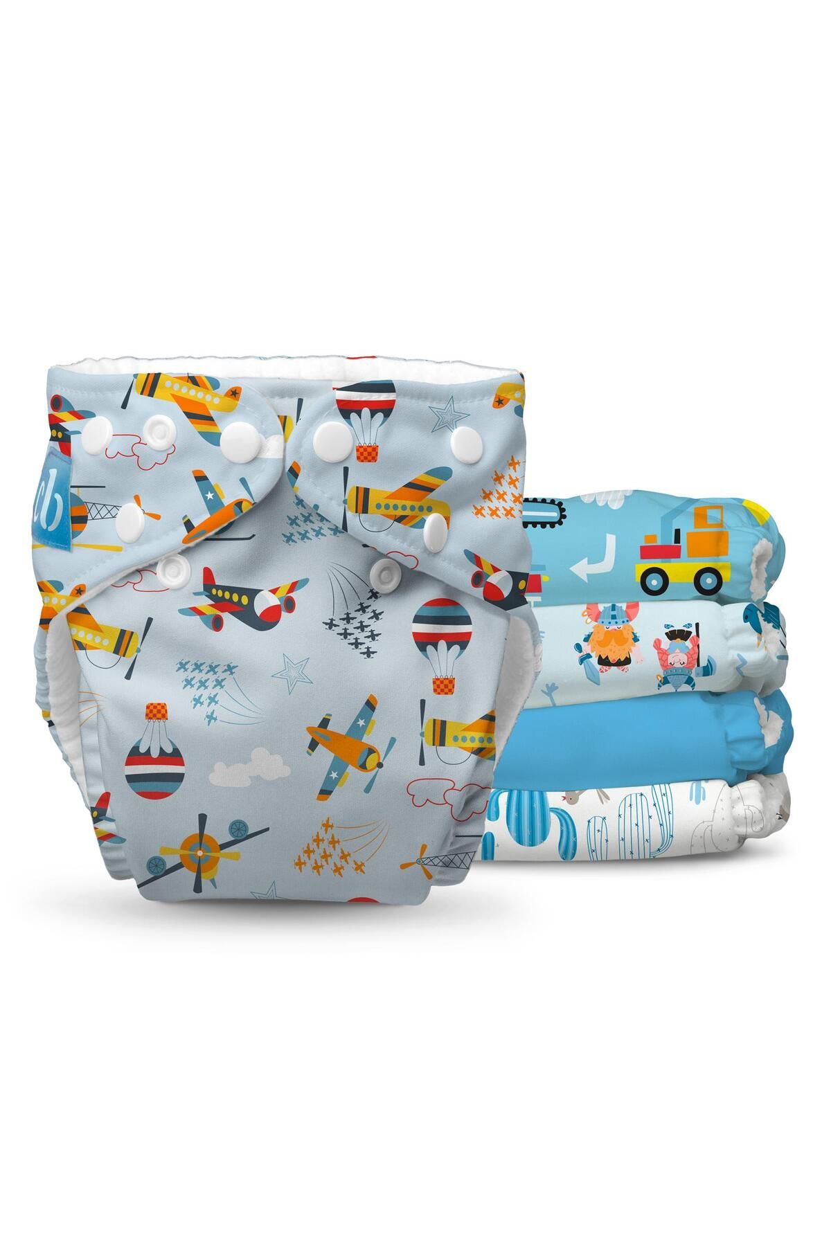 Charlie Banana Yıkanabilir Bebek Bezi, Standart Beden 0-36ay, 5li paket, MARVELOUS ADVENTURES