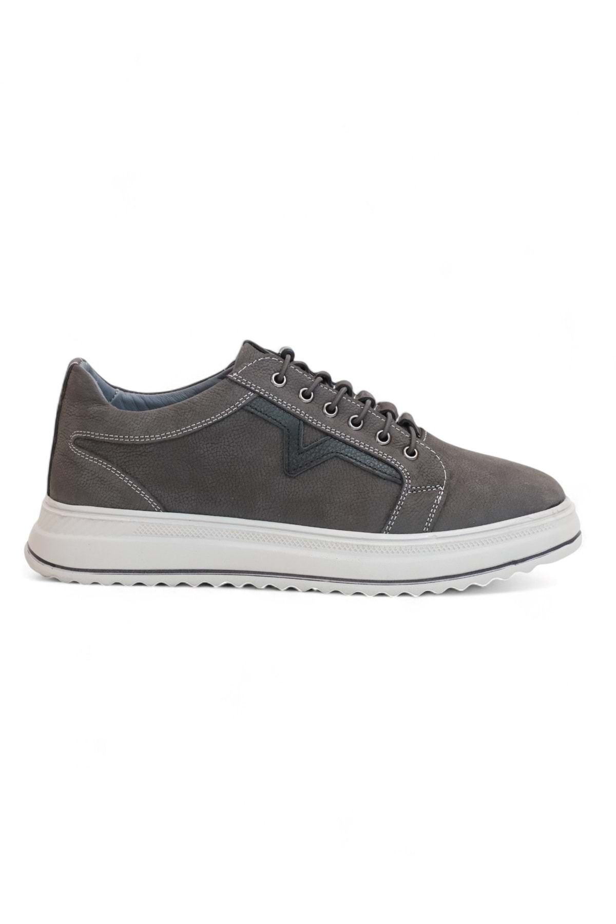 Konfores 2182-Dropland Hakiki Deri Üst Kalite Anatomik Tabanlı Erkek Günlük Sneakers Ayakkabı