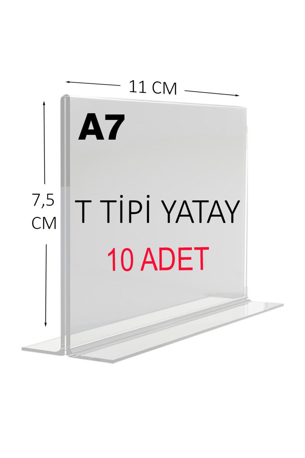HEROGLAS (10ADET) A7 T Tipi Yatay Masa Üstü Şeffaf Pleksi / Föylük-Fiyatlık-Menü-Broşürlük