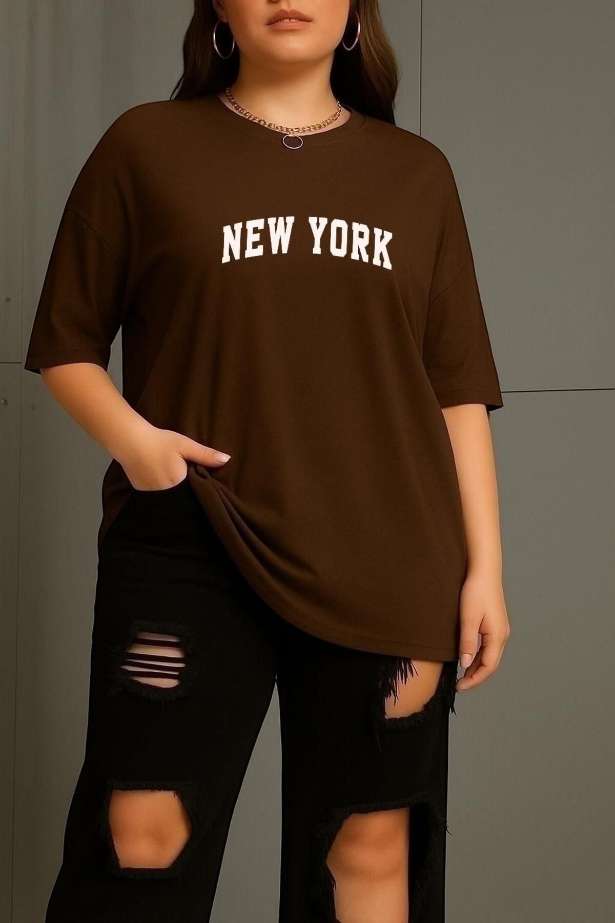 BENROMA BÜYÜK BEDEN NEW YORK BASKILI UNİSEX TİŞÖRT