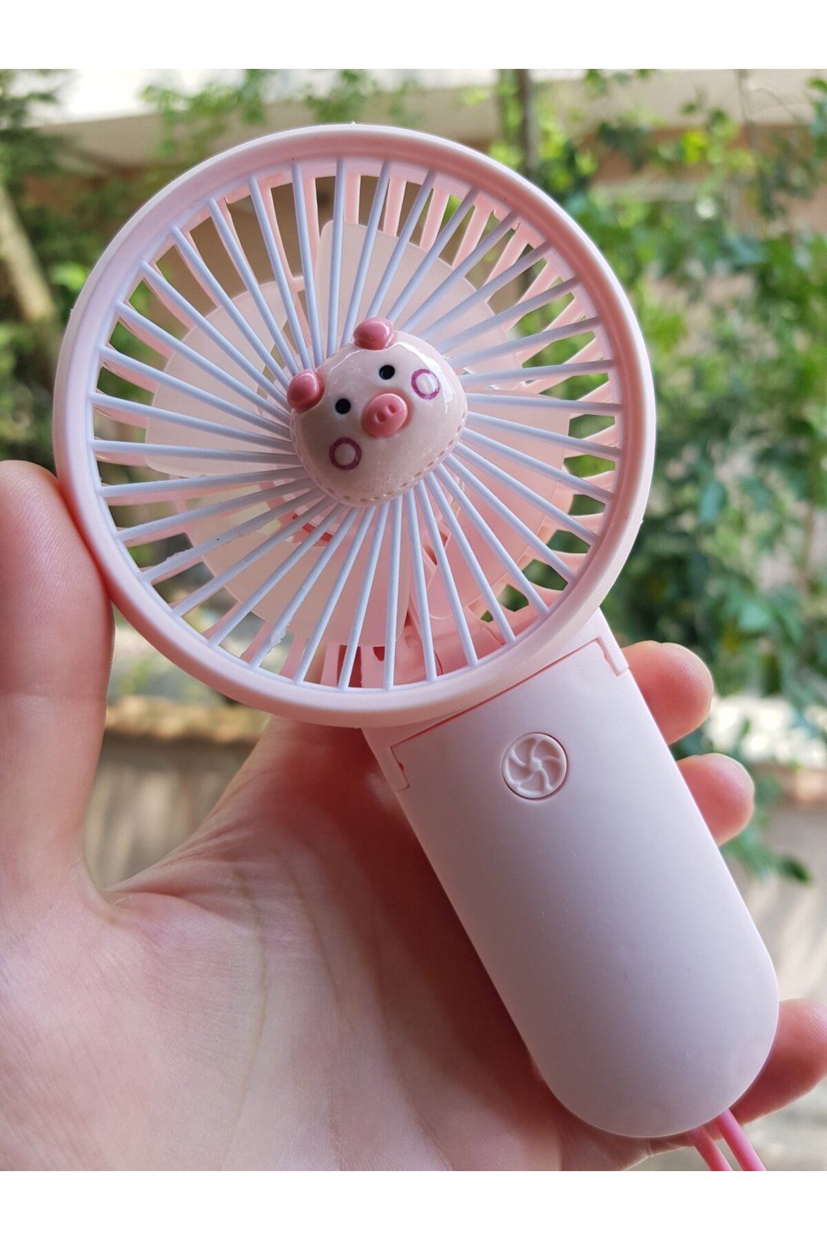 Brokoli Home Şarjli Mini El Fanı Masa Fanı Soğutucu Masa Üstü Vantilatör Usb Pembe