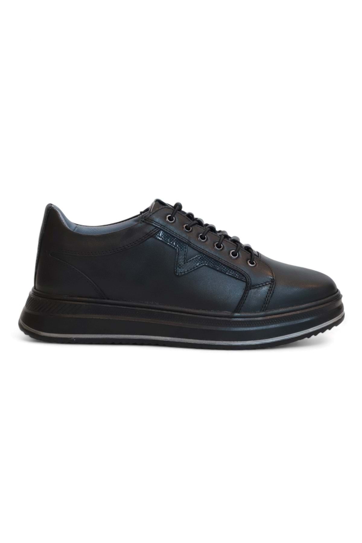 Konfores 2182-Dropland Hakiki Deri Üst Kalite Anatomik Tabanlı Erkek Günlük Sneakers Ayakkabı