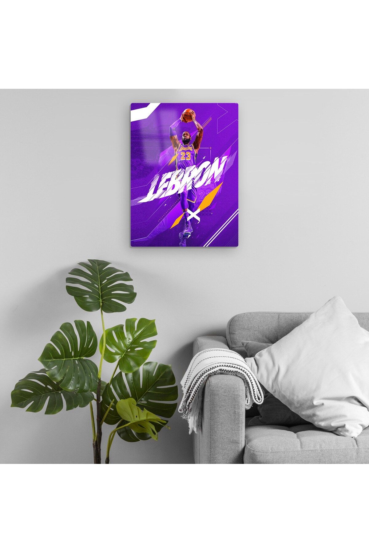Pixxa Lebron James - LA Lakers Metal Tablo Model 1