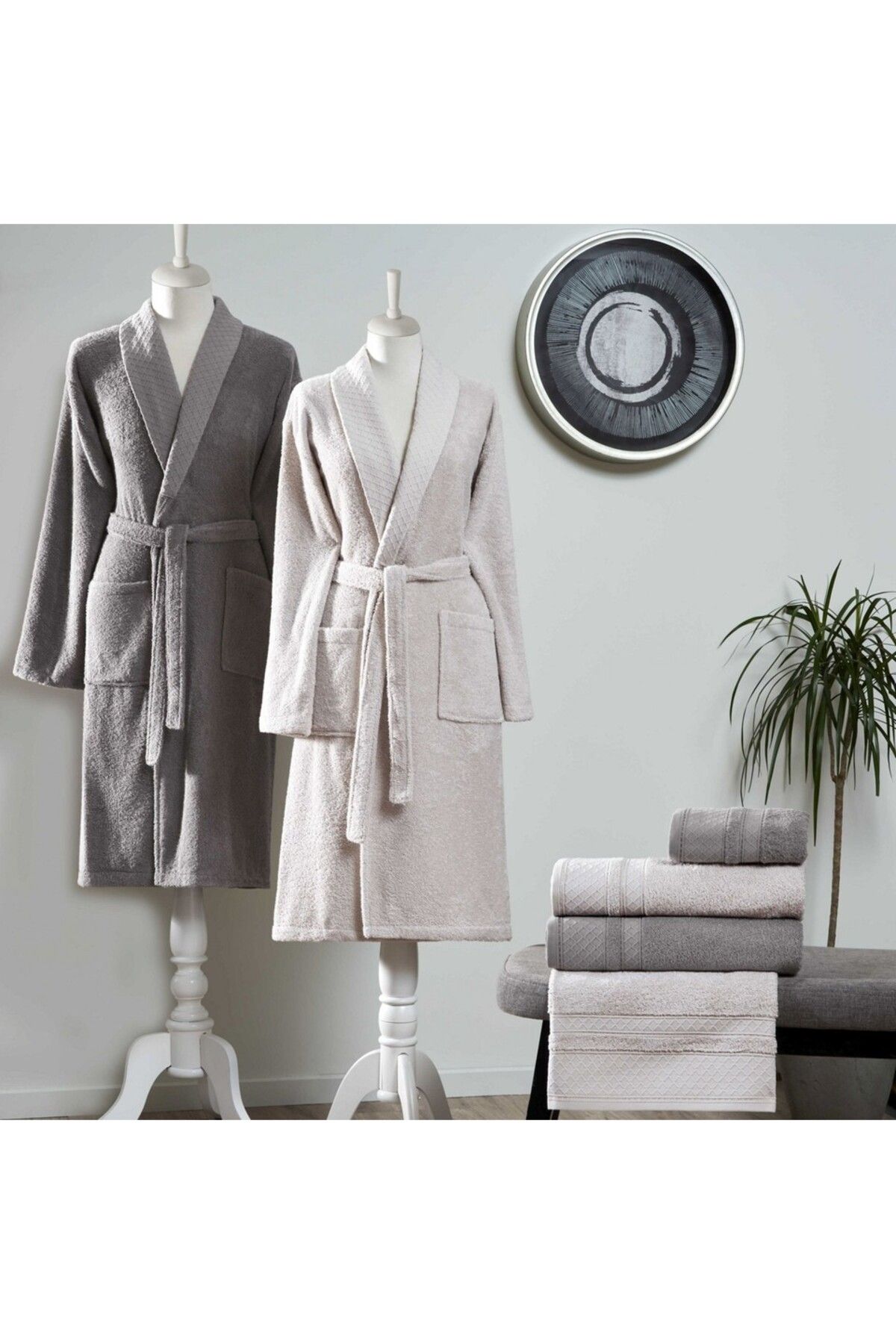 Taç Taç Bliss Pure Cotton Pamuk Aile Seti Gri Antrasit