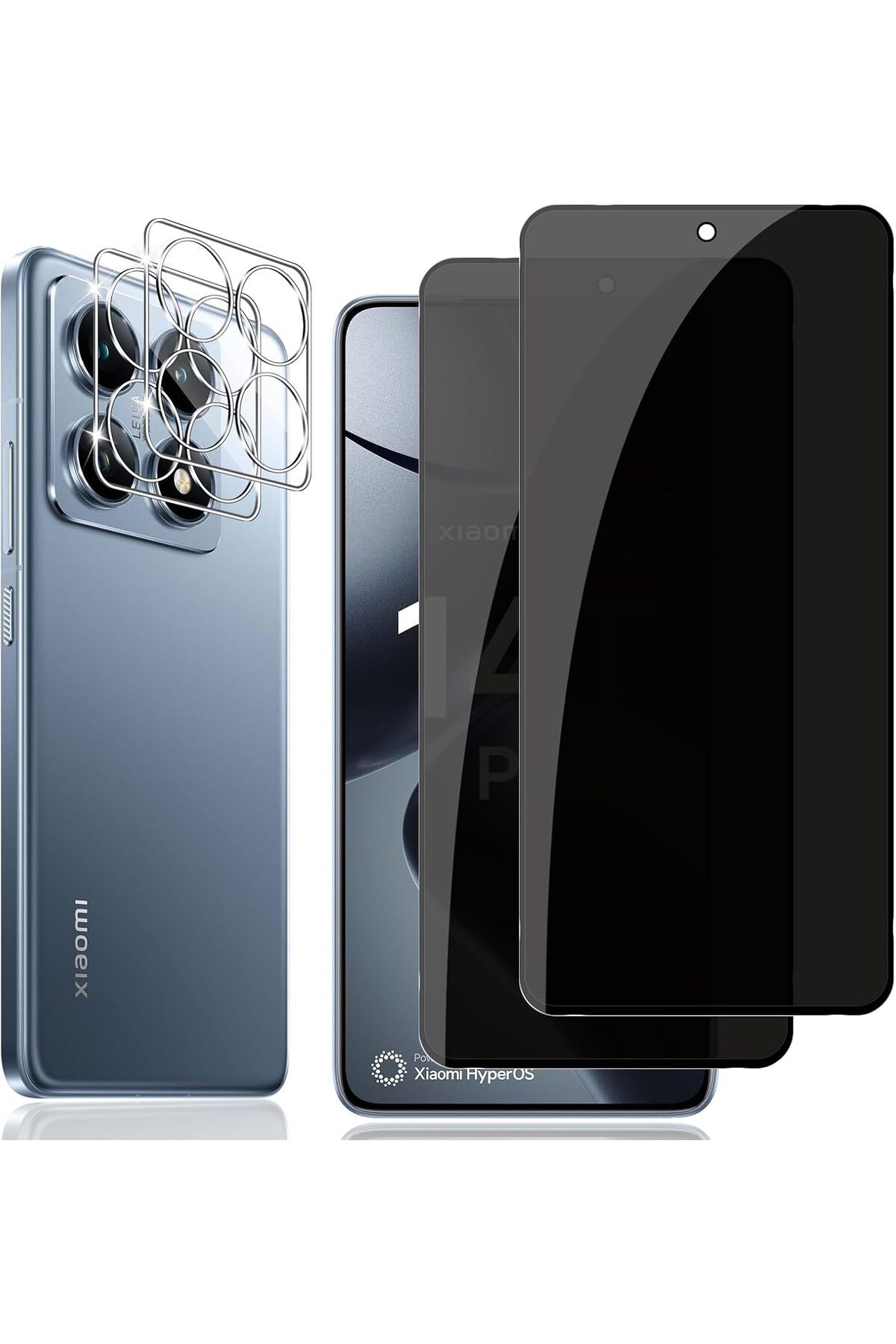 aheaks Xiaomi 14T Pro, Nano Hayalet Cam ve Kamera Koruma Jelatini, 9H Sertlik, Çizilmez