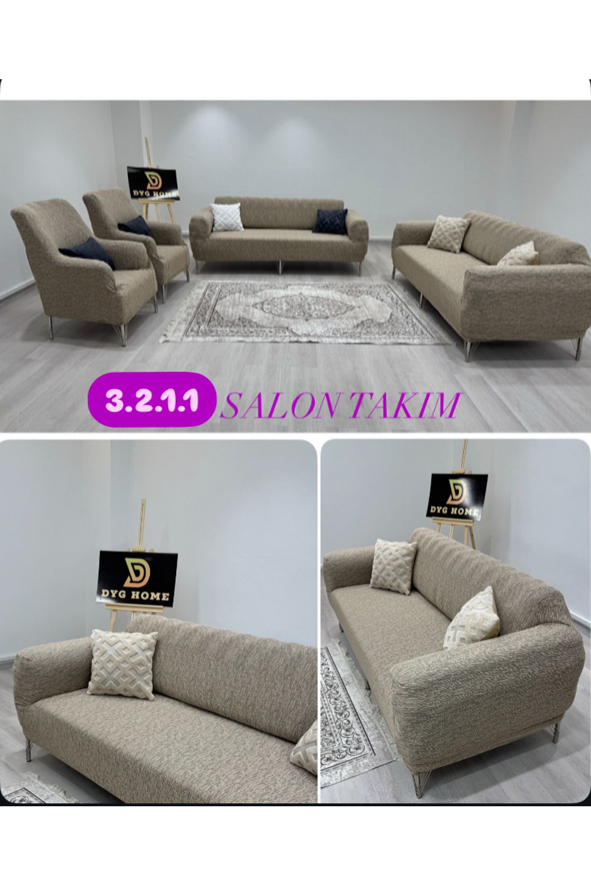 dyg home Koltuk Örtüsü Koltuk Kılıfı Salon Takım 3 2 1 1 Sofa Cover