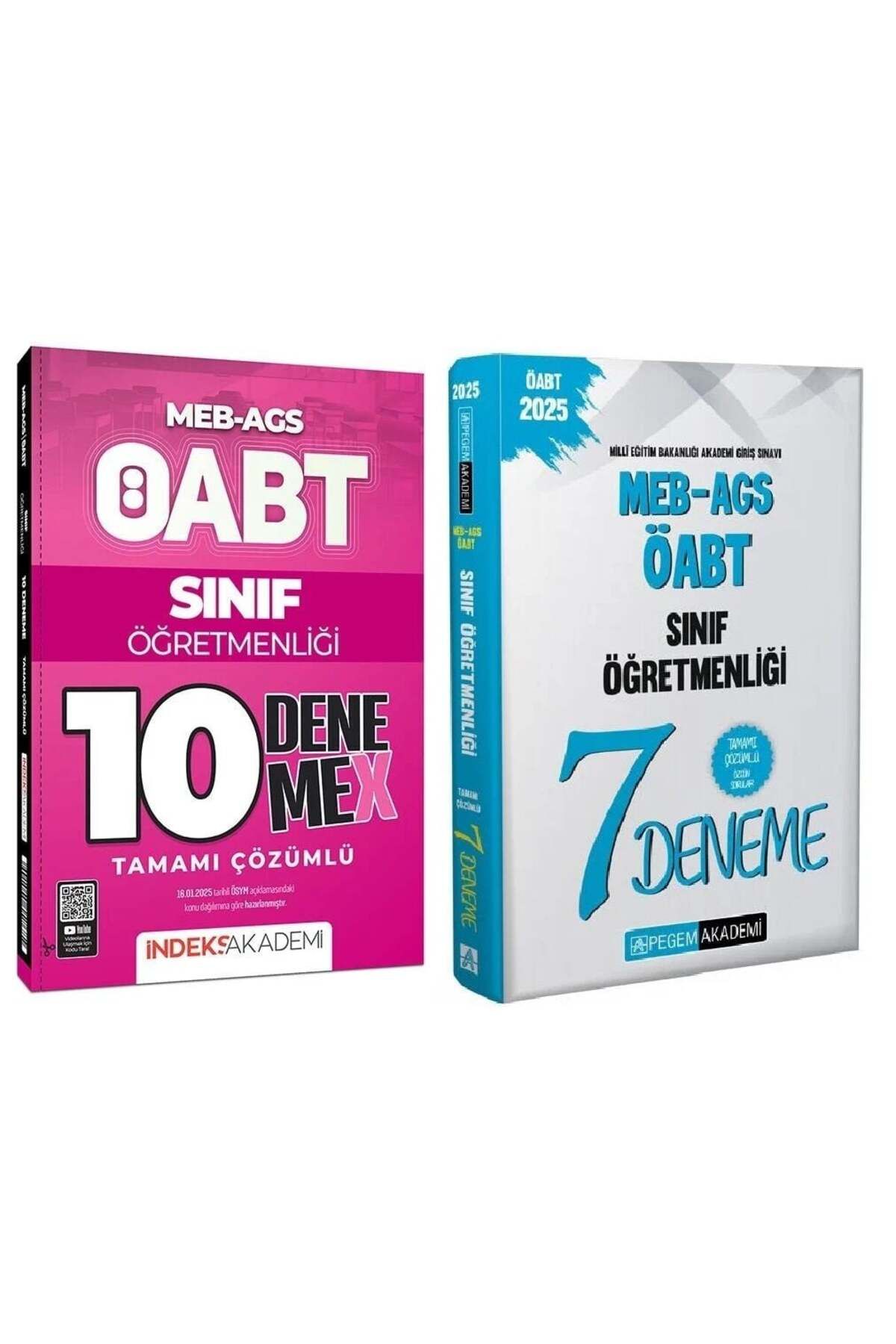 Pegem Akademi Yayıncılık Pegem + İndeks 2025 ÖABT MEB-AGS Sınıf Öğretmenliği 7+10 Deneme 2 li Set Pegem + İndeks Akademi Yayı