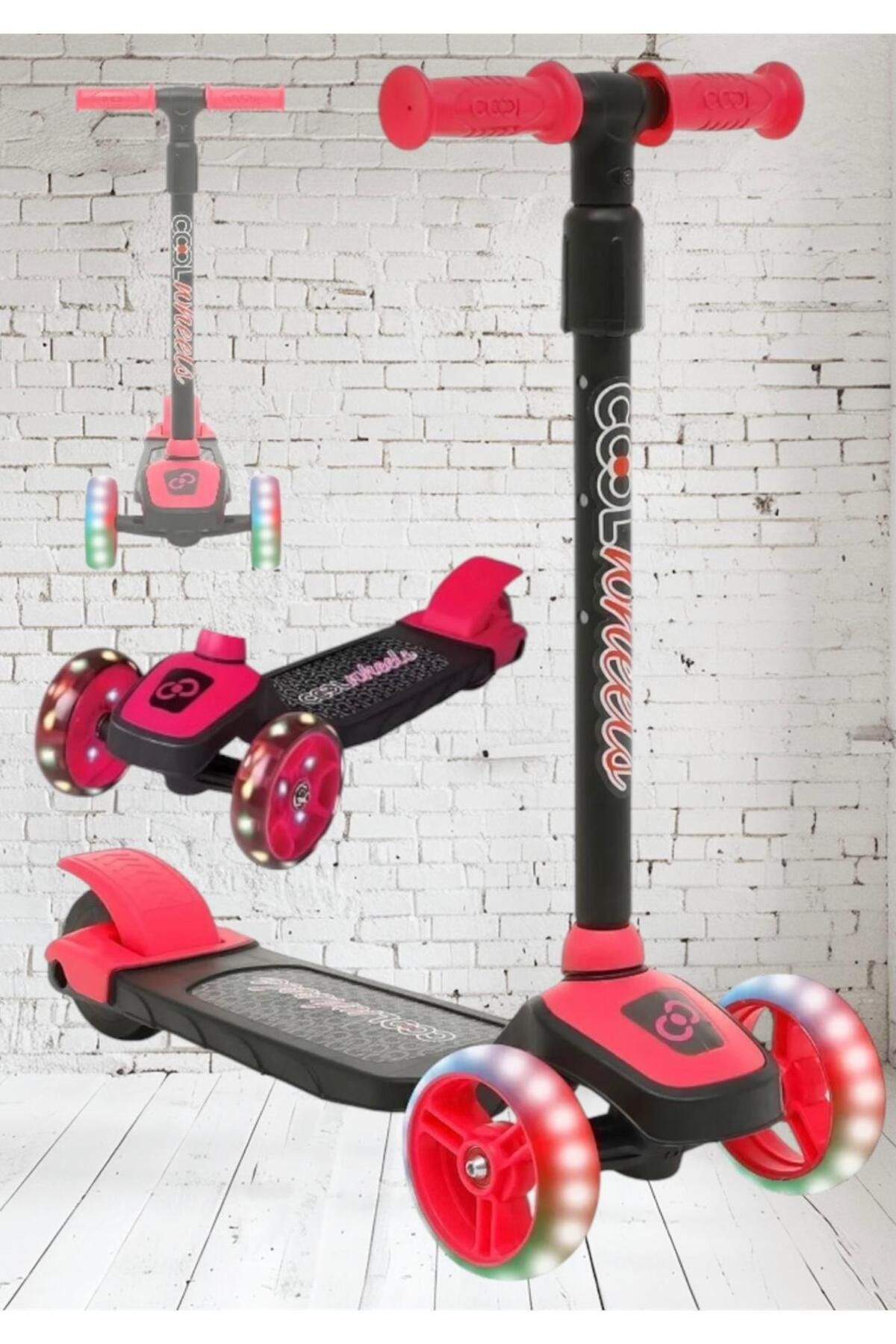 A-T AYZE-TRENDY TWİST ÇOCUK SCOOTER PEMBE LED IŞIKLI 3 TEKERLEKLİ AYARLANABİLİR MAXIMUM 50 KG TAŞIMA KAPASİTELİ