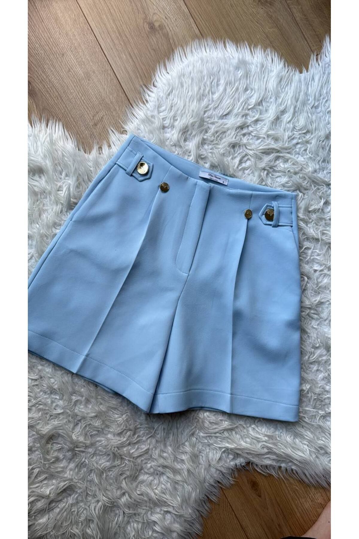 Butik Beyza İç Göstermez Crep Kumaş Arka Flato Cepli Şort