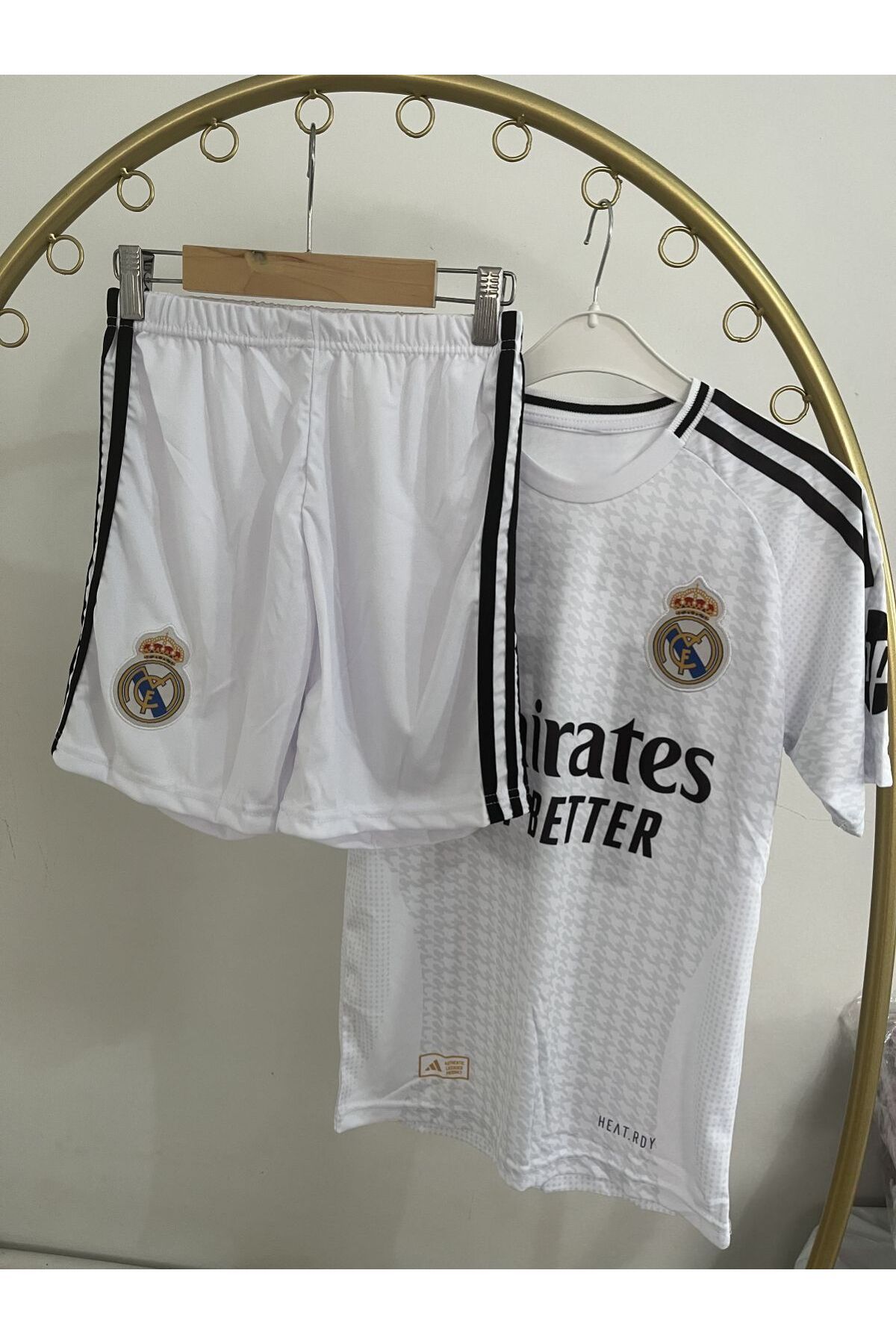 sinmm-Children's Top and Bottom Set Jersey (Real Madrid)(Arda Güler) White Color Set of 4 2024-25 Season 2