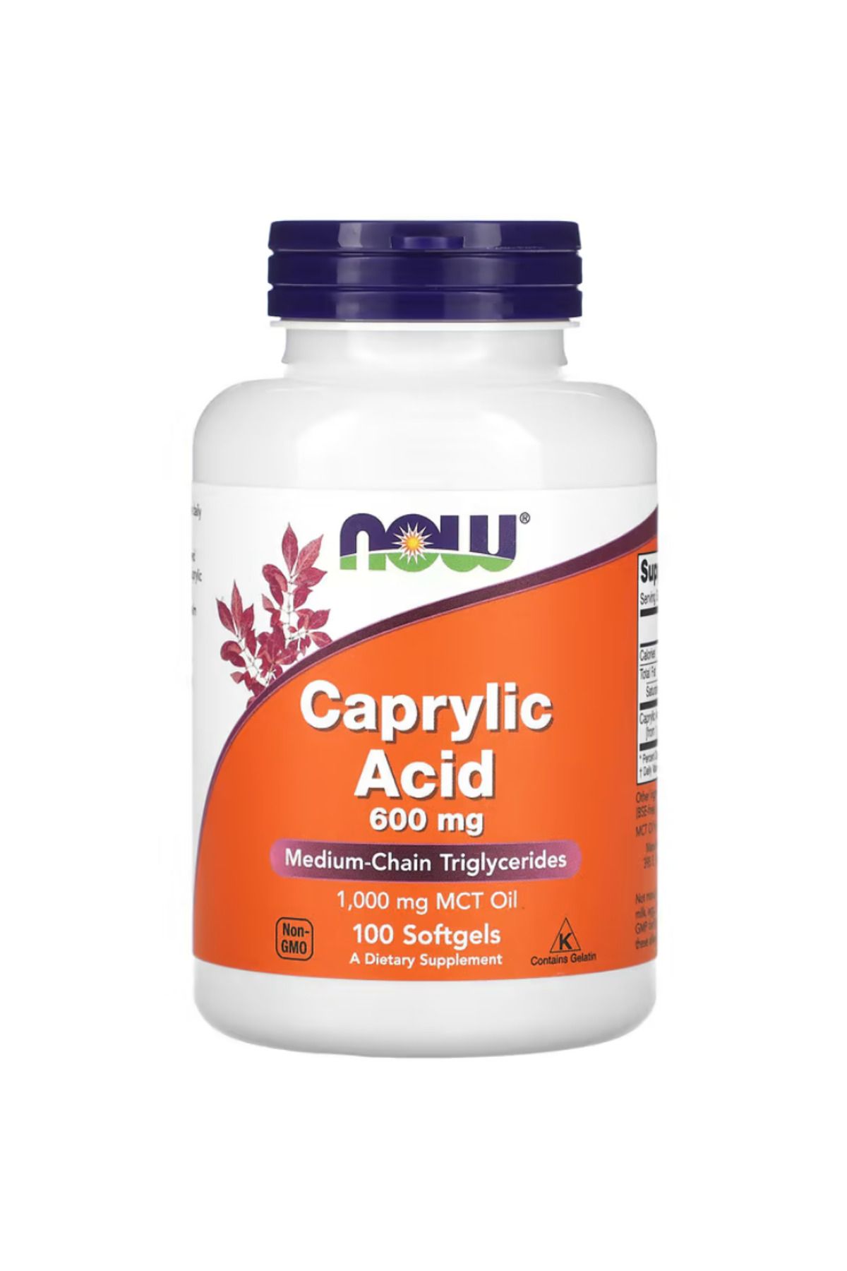 Now Foods , Caprylic Acid, 600 mg, 100 Softgels