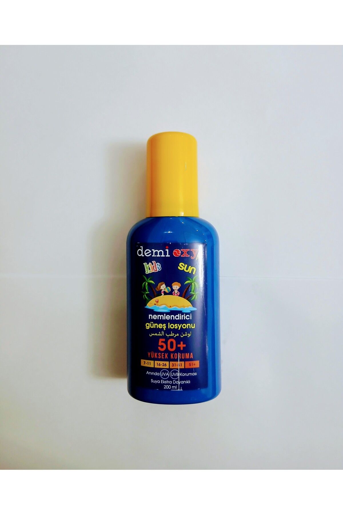 demi Oxy Çocuk İçin Nemlendirici Güneş Losyonu 50+ Koruma Suya Dayanıklı 200 Ml