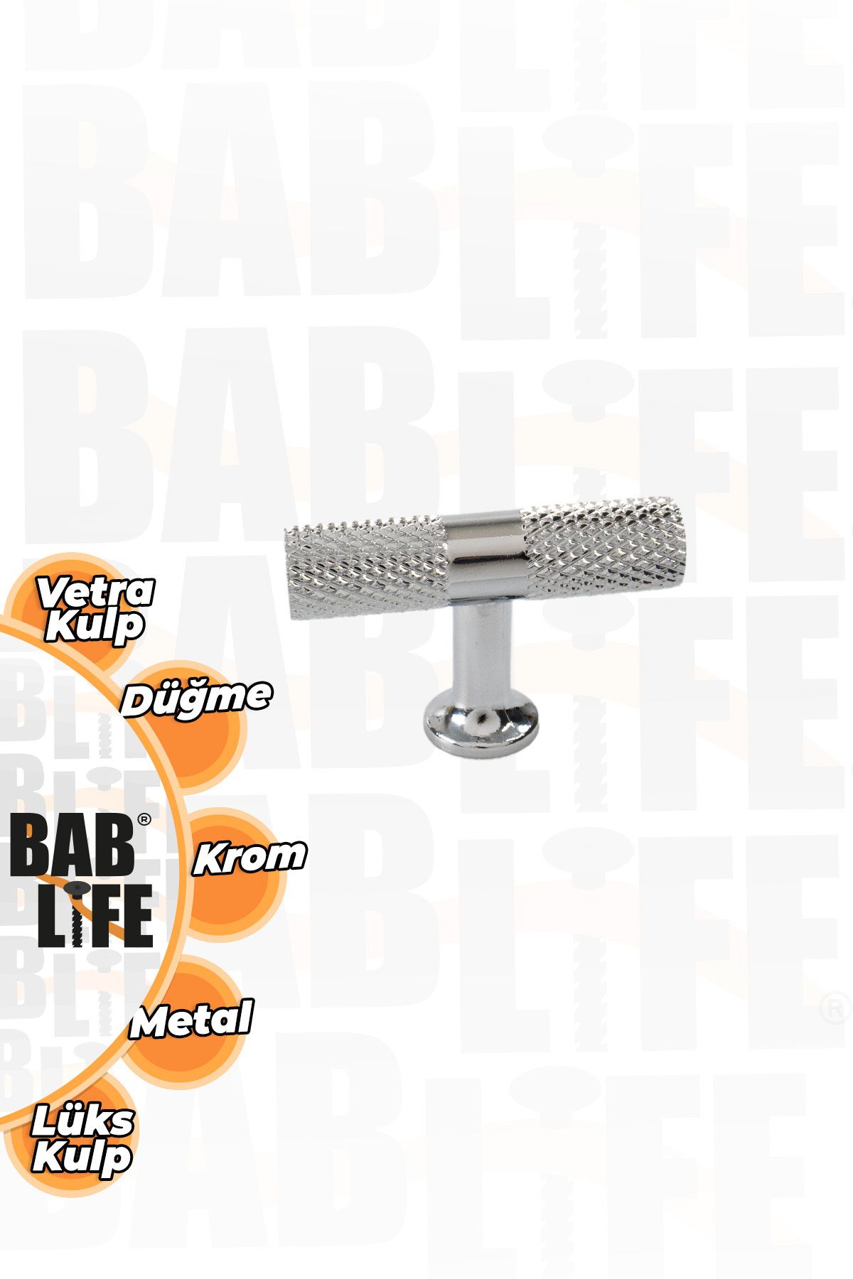 bablife Vetra Krom Gümüş Düğme Metal Lüks Çekmece Dolap Mobilya Kulpları
