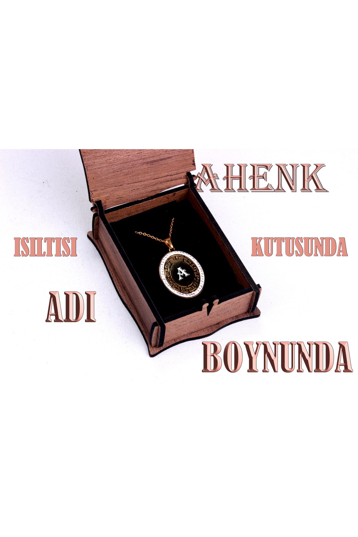 sengahenk Kişiye Özel Taş Aksesuarlı Elips Gold Kolye Doğum Günü Sevgililer Günü Hediyesi