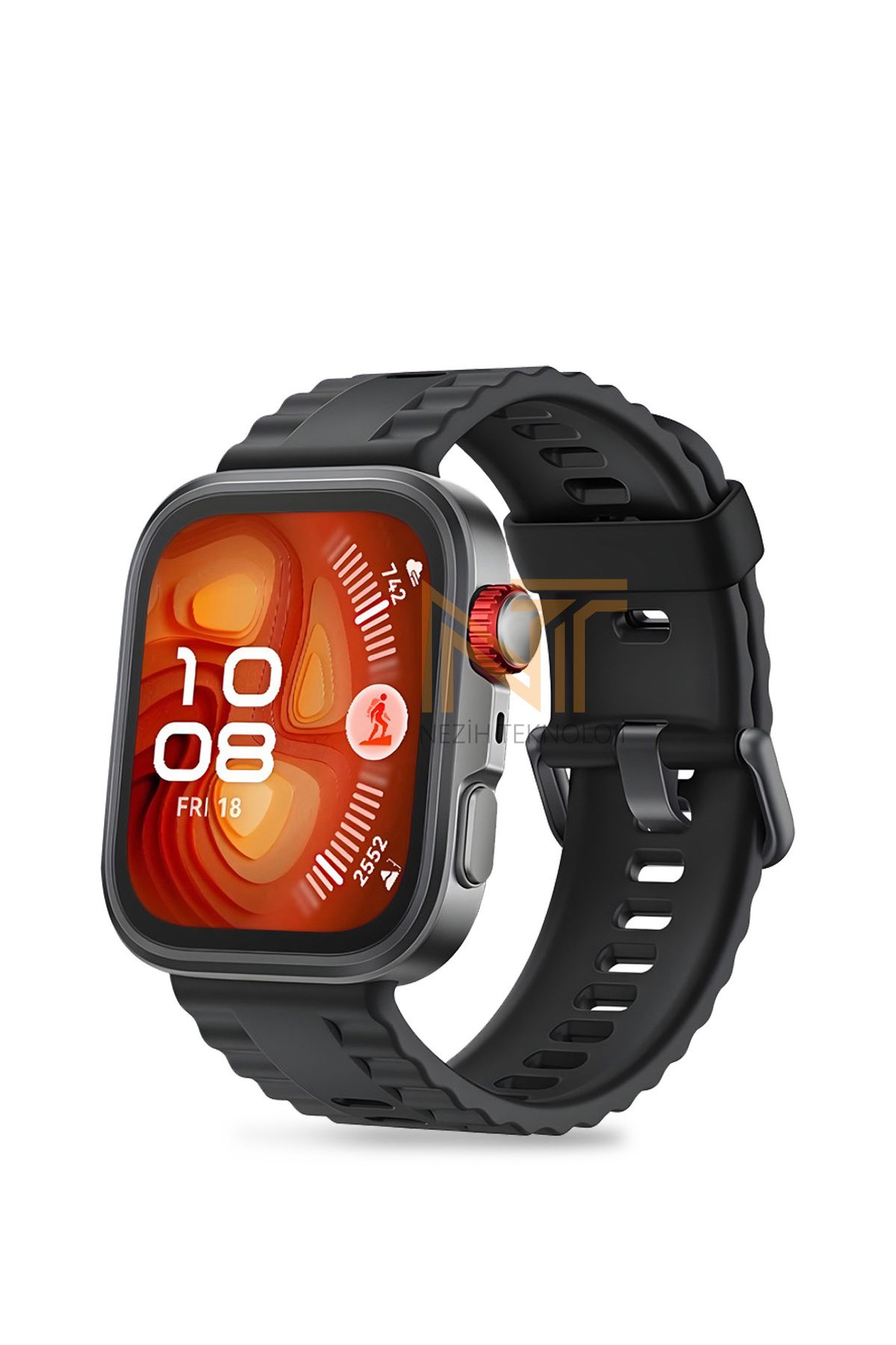 Nezih Case Huawei Watch Fit 4 Pro / Fit 4 / Fit 3 Uyumlu Siyah Tokalı Lansman Silikon Kordon