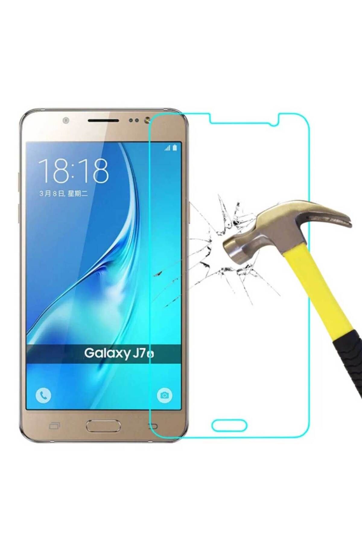 Tekamo Samsung Galaxy J7 2016 Uyumlu Temperli Kırılmaz Cam