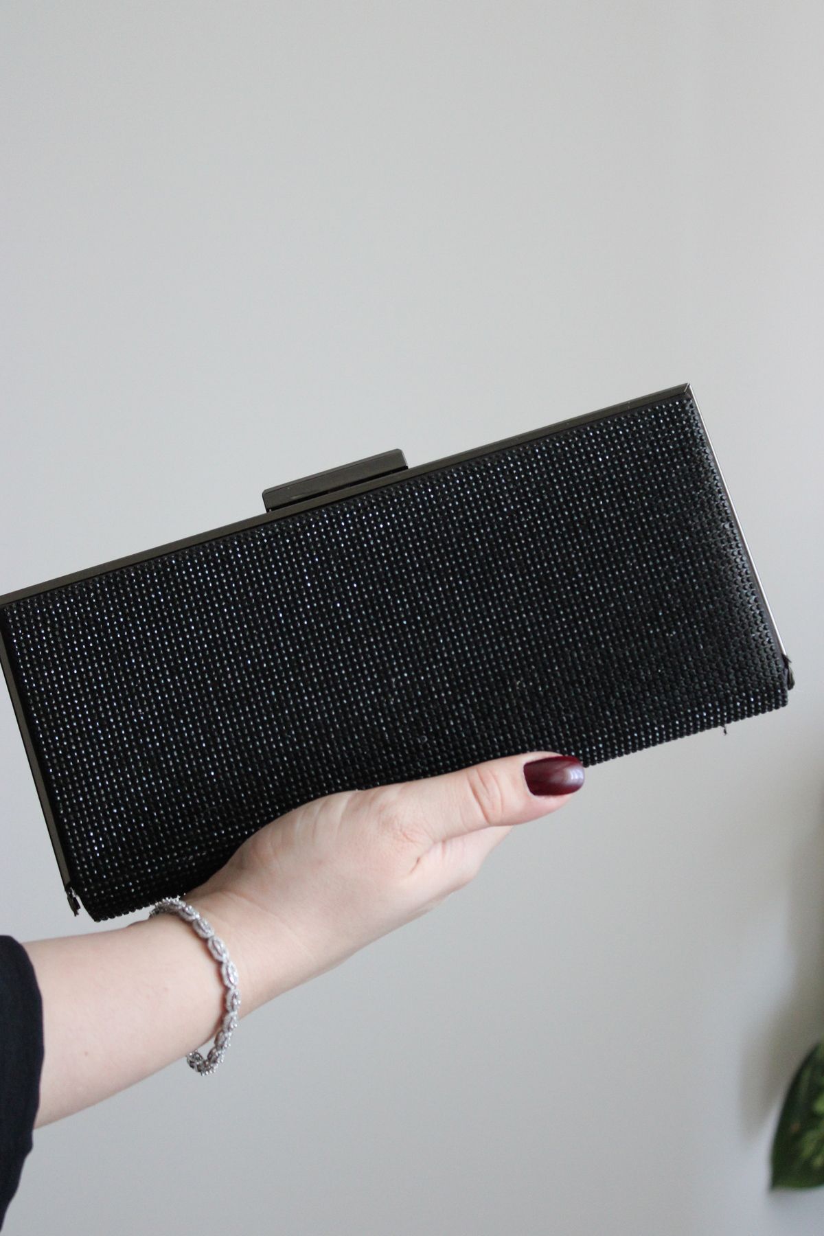 Mimoza Kadın Abiye - Çift Yön Taşlı Clutch – Zincir Askılı
