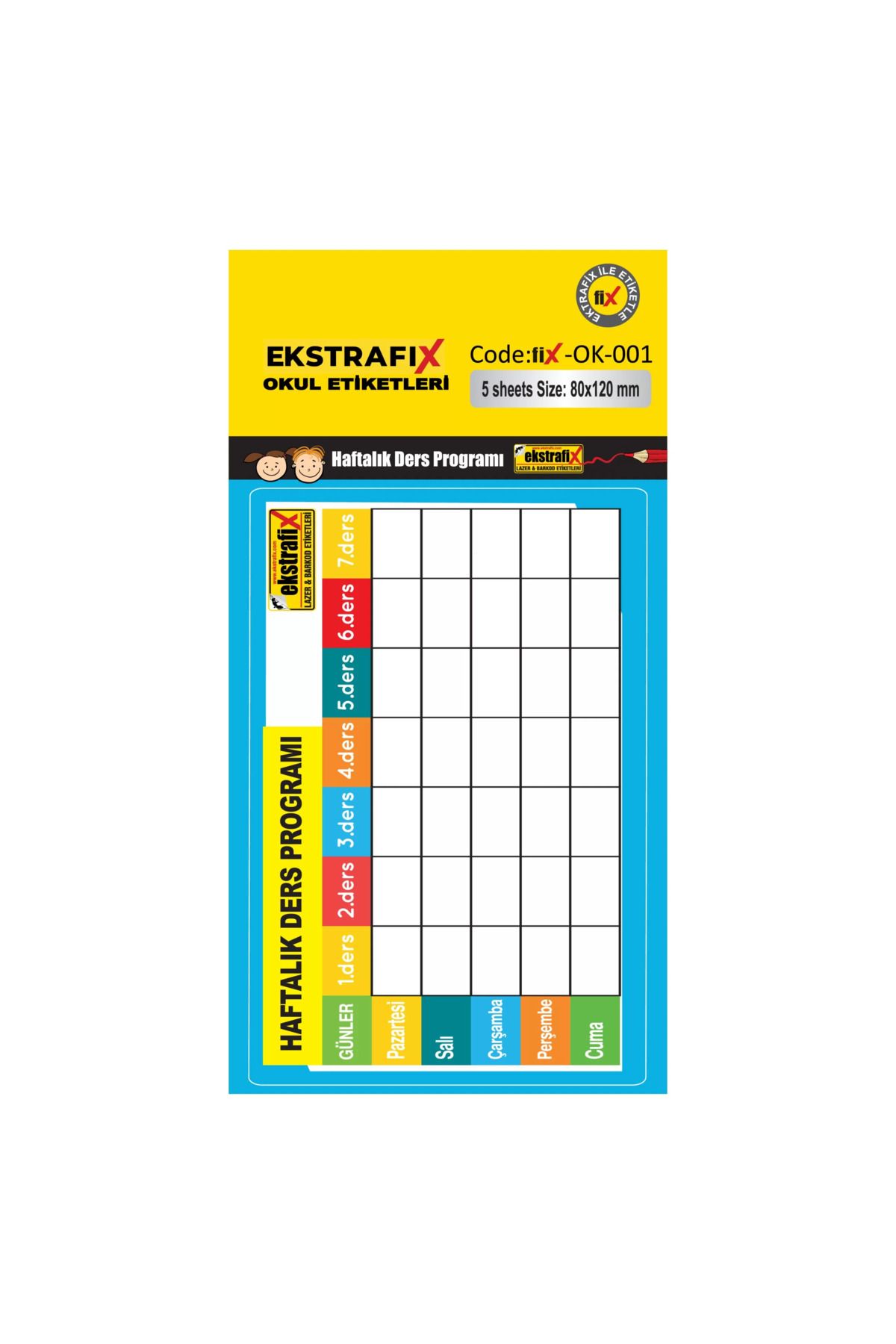 gnsstore Ekstrafix (Ok-001) Okul Etiket 80x120mm Q