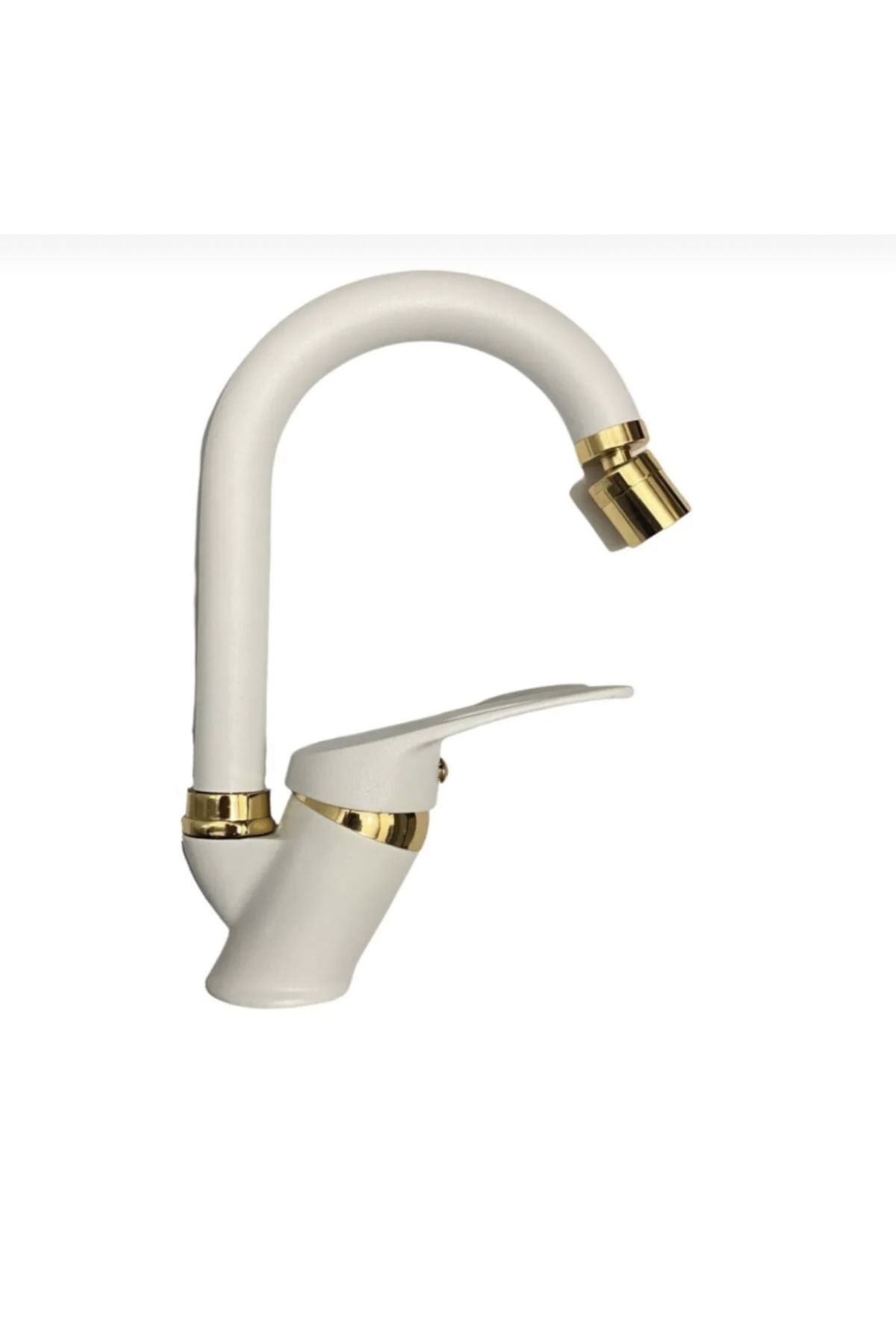 BDL ARMATÜR KCA BEYAZ GOLD LÜX BANYO LAVABO BATARYASI ÇEŞMESİ MUSLUĞU OYNAR UÇLU