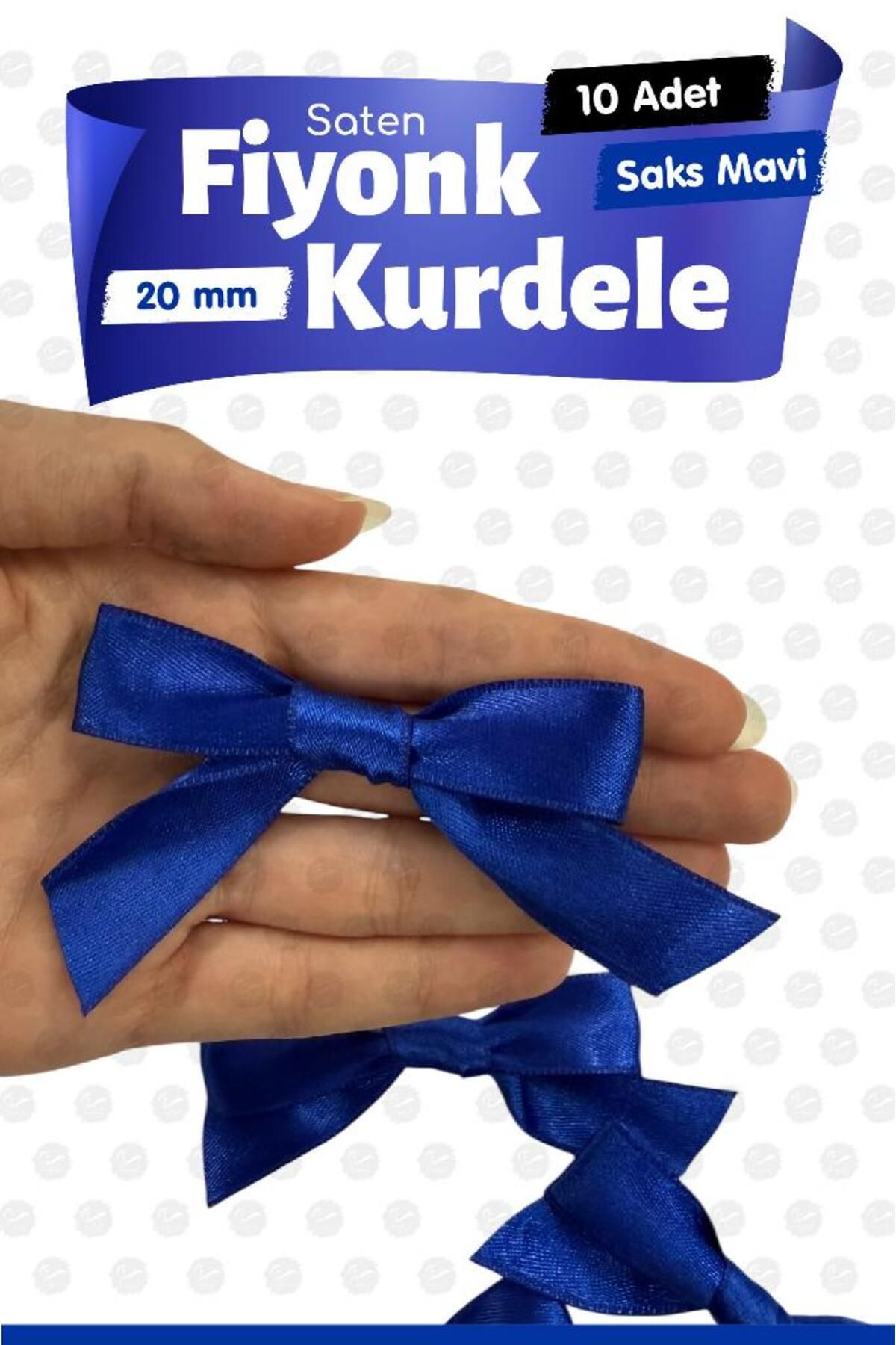 t tuğset etiket Saten Fiyonk Kurdele Süs 10 Adet -T1423-