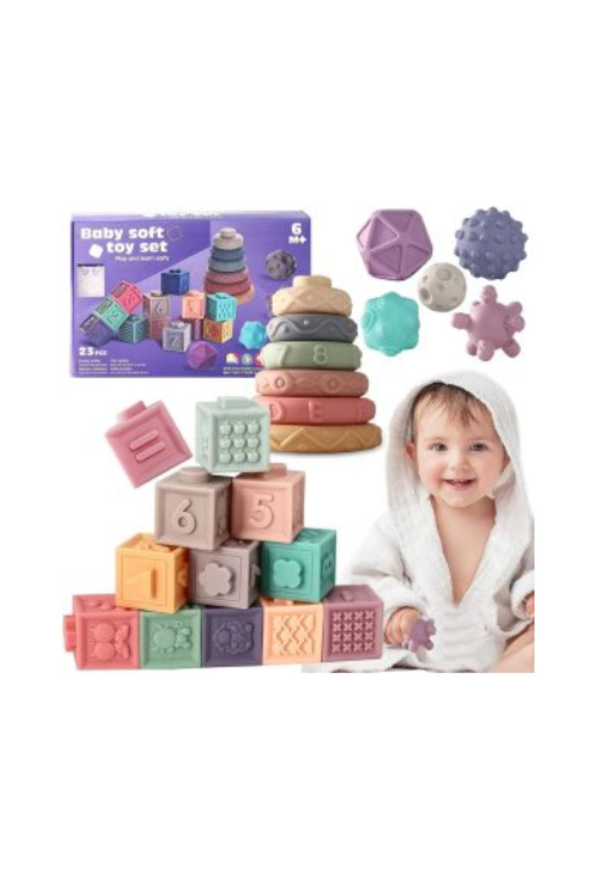 ALBARSHA Bebek Yumuşak Blok Oyuncaklar