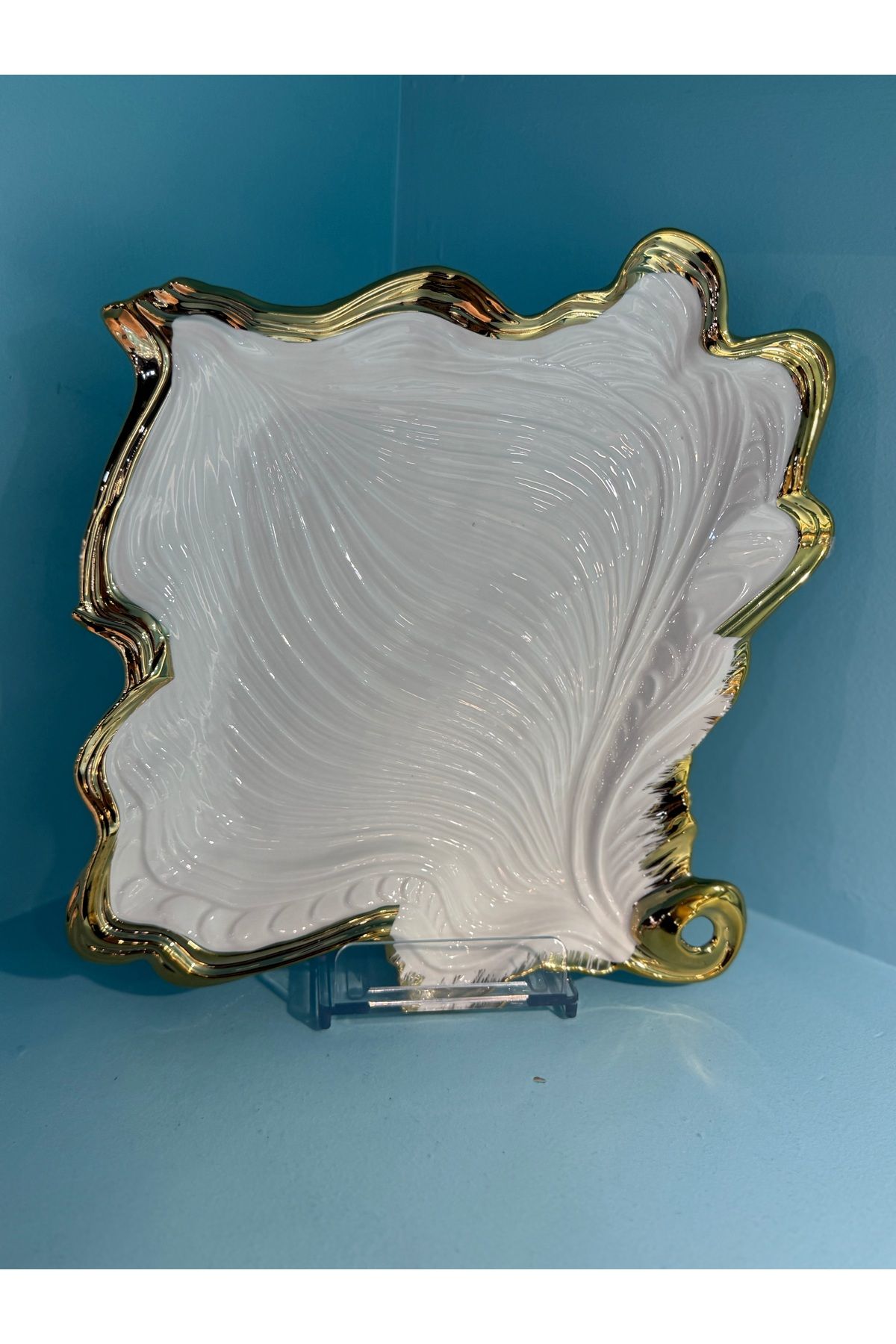 hediye ESTERHOMEDECOR Porselen sunum tabağı 31*29*3m sunumluk