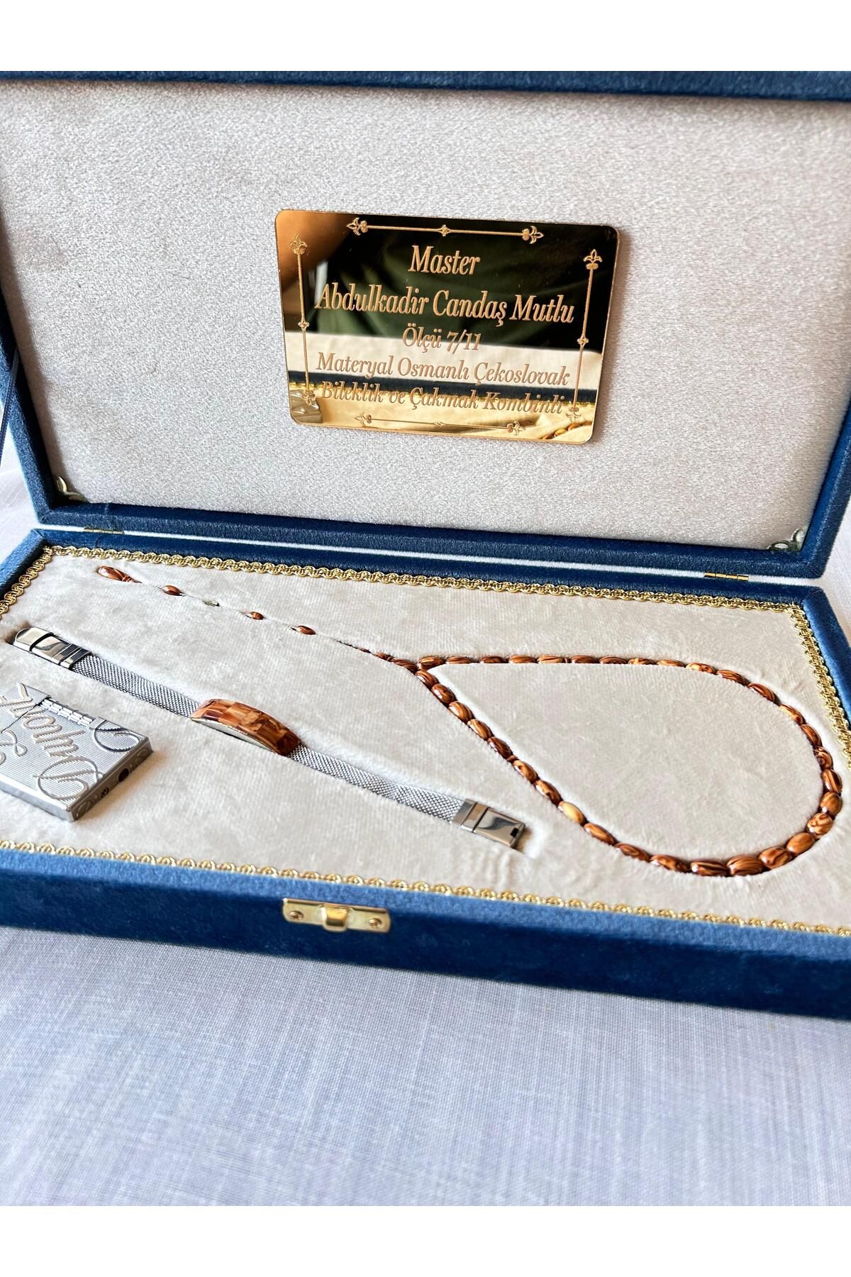 shop Master Abdulkadir Candaş Mutlu Çekoslovak Katelin Tesbih Seti (Bileklik ve Çakmak Kombinli)