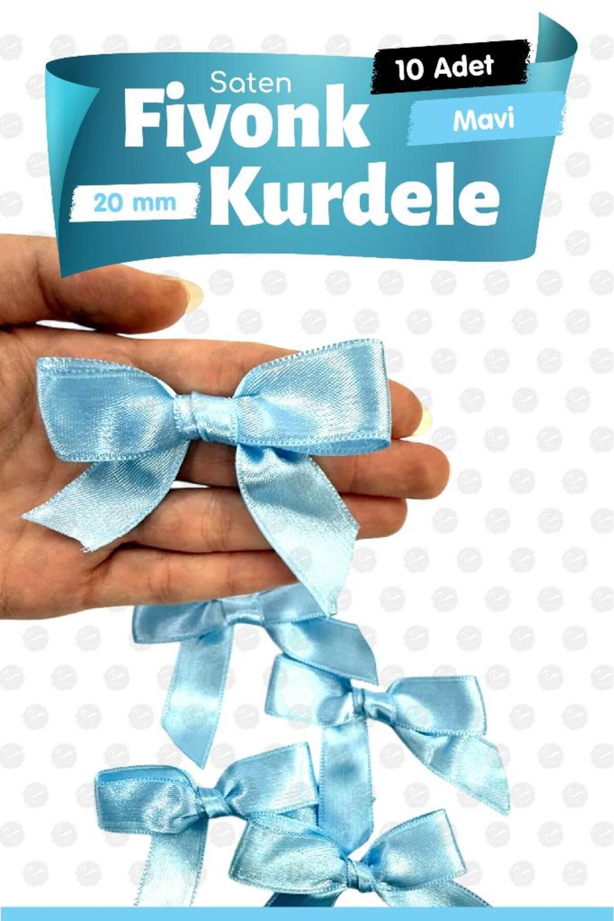 t tuğset etiket Saten Fiyonk Kurdele Süs 10 Adet -T1423-