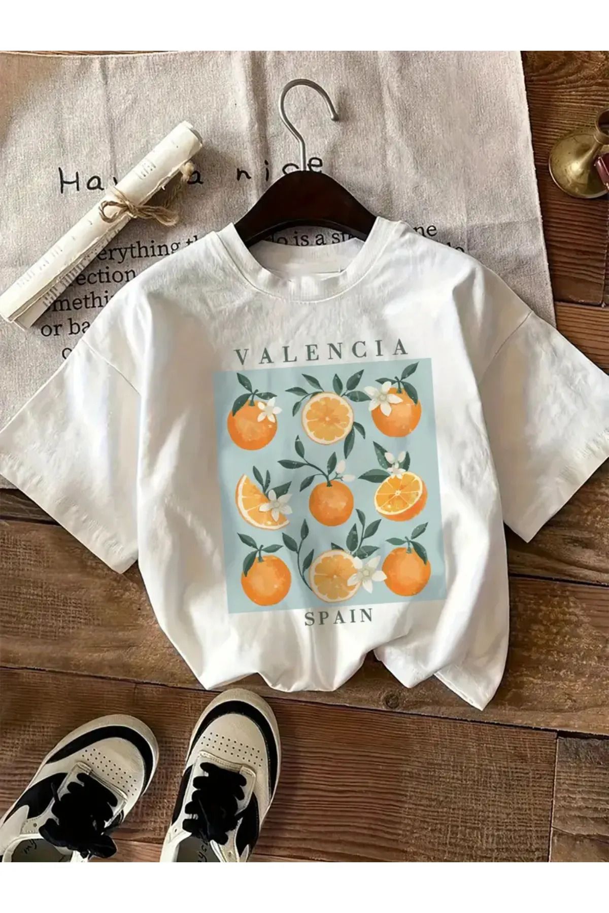 Koklonmoda Büyük Beden Unisex Valencia Spain Baskılı Oversize T-Shirt