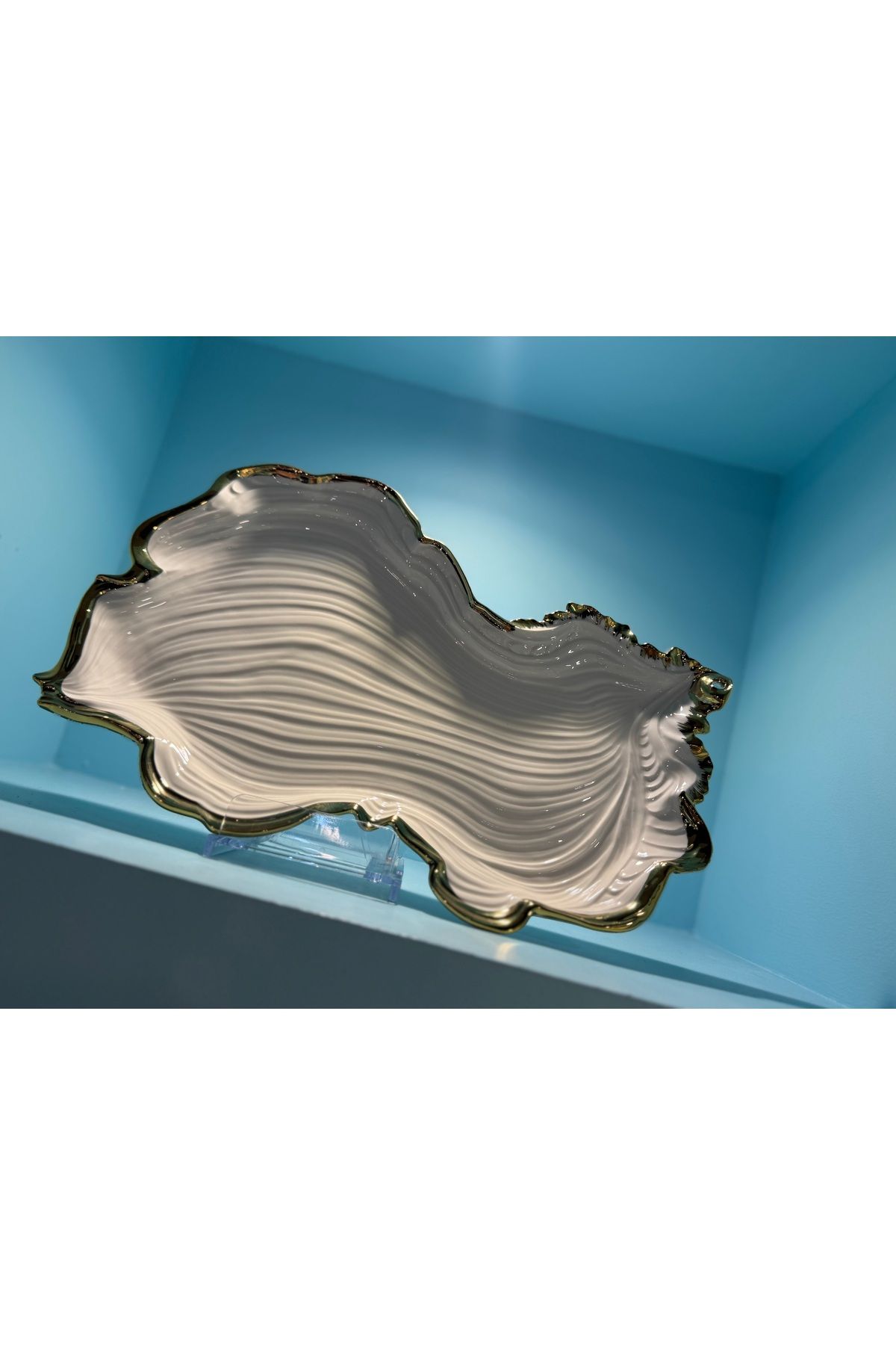 hediye ESTERHOMEDECOR Porselen sunum tabağı 39*27*3cm sunumluk