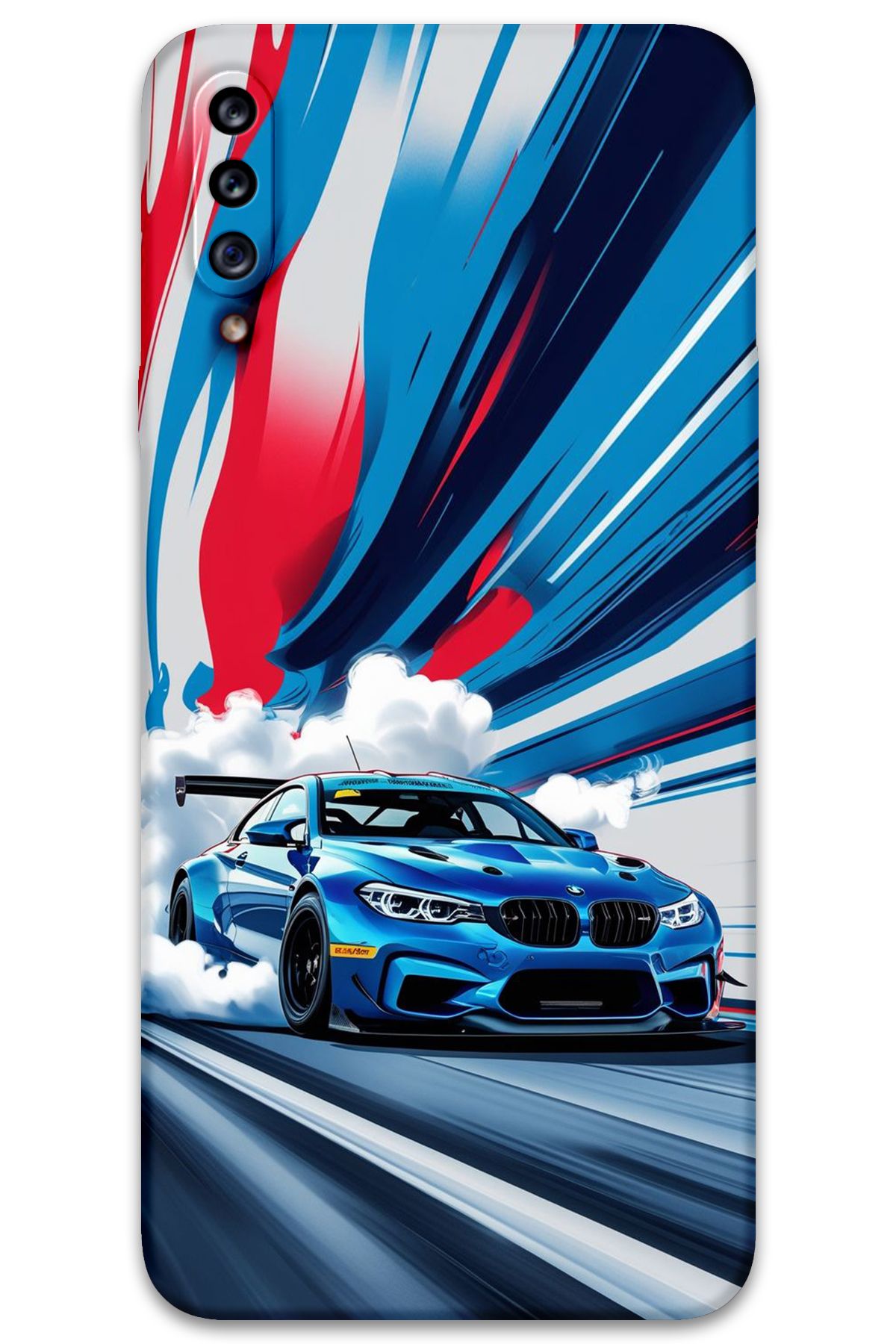 Gramaphone Galaxy A20s Uyumlu Araba Desenli Telefon Kılıfı + Ekran Koruyucu - 5762