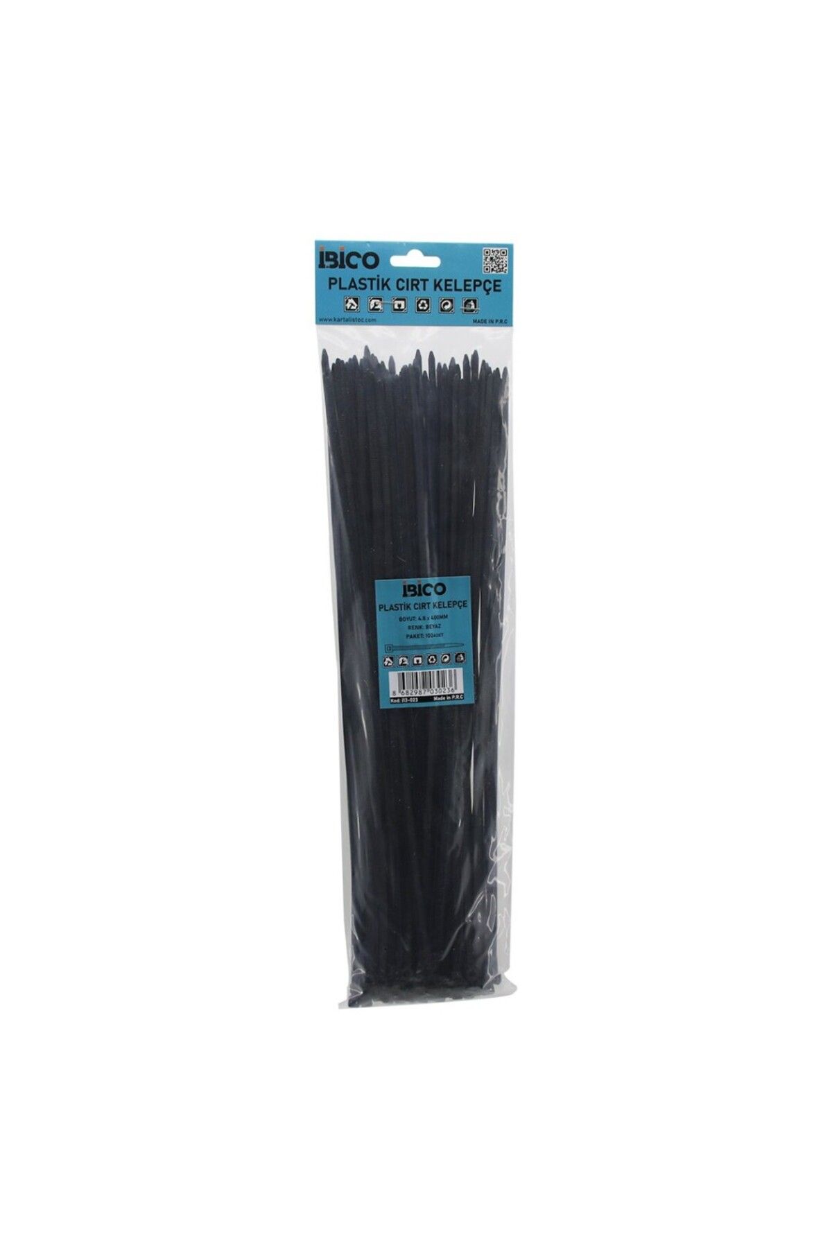 Aydoganticaret44 SİYAH 4.8X400MM PLASTİK CIRT KELEPÇE 100 PCS