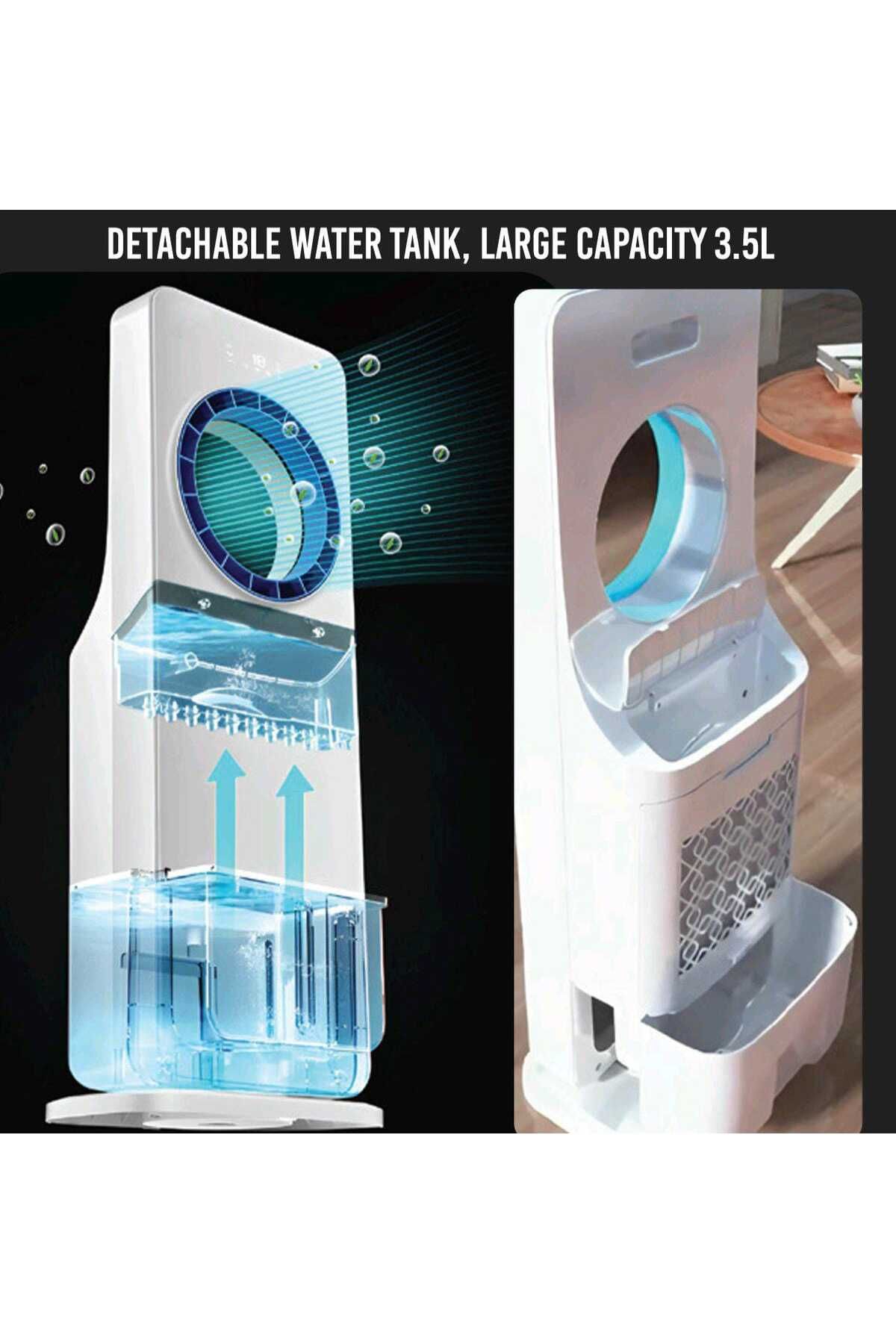 Sanford-Portable Air Cooler & Humidifier – 4 Modes, 3-Speed Fan, Timer, LED Display, 3.5L Tank + 2 Ice Boxes 7