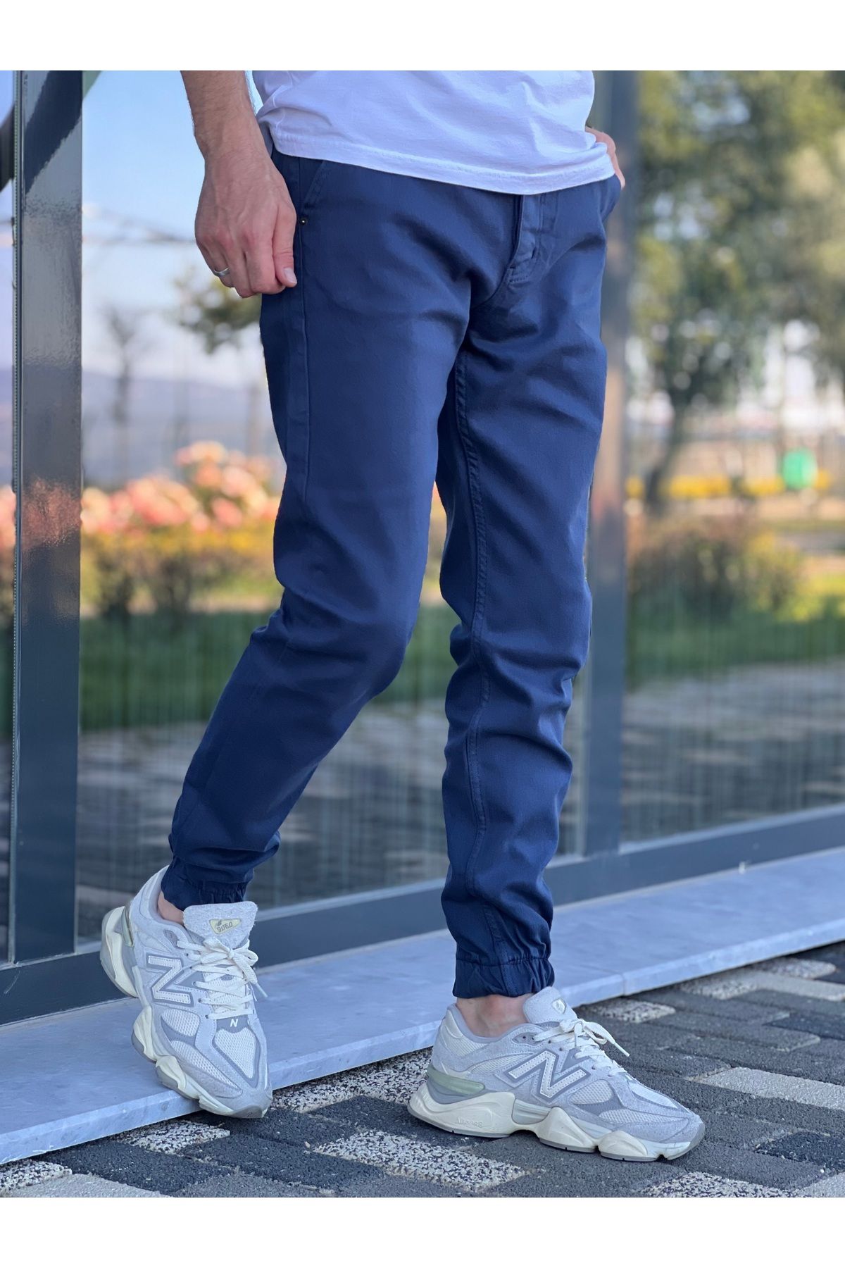 ElitWear Erkek Comfort Likra Paça Lastikli Kot Pantolon