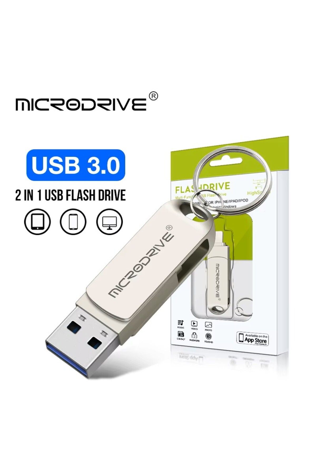 Laula-iPhone Compatible USB Flash Memory 256 Gb / 128 Gb / 64 Gb - iPhone and Computer Backup 4
