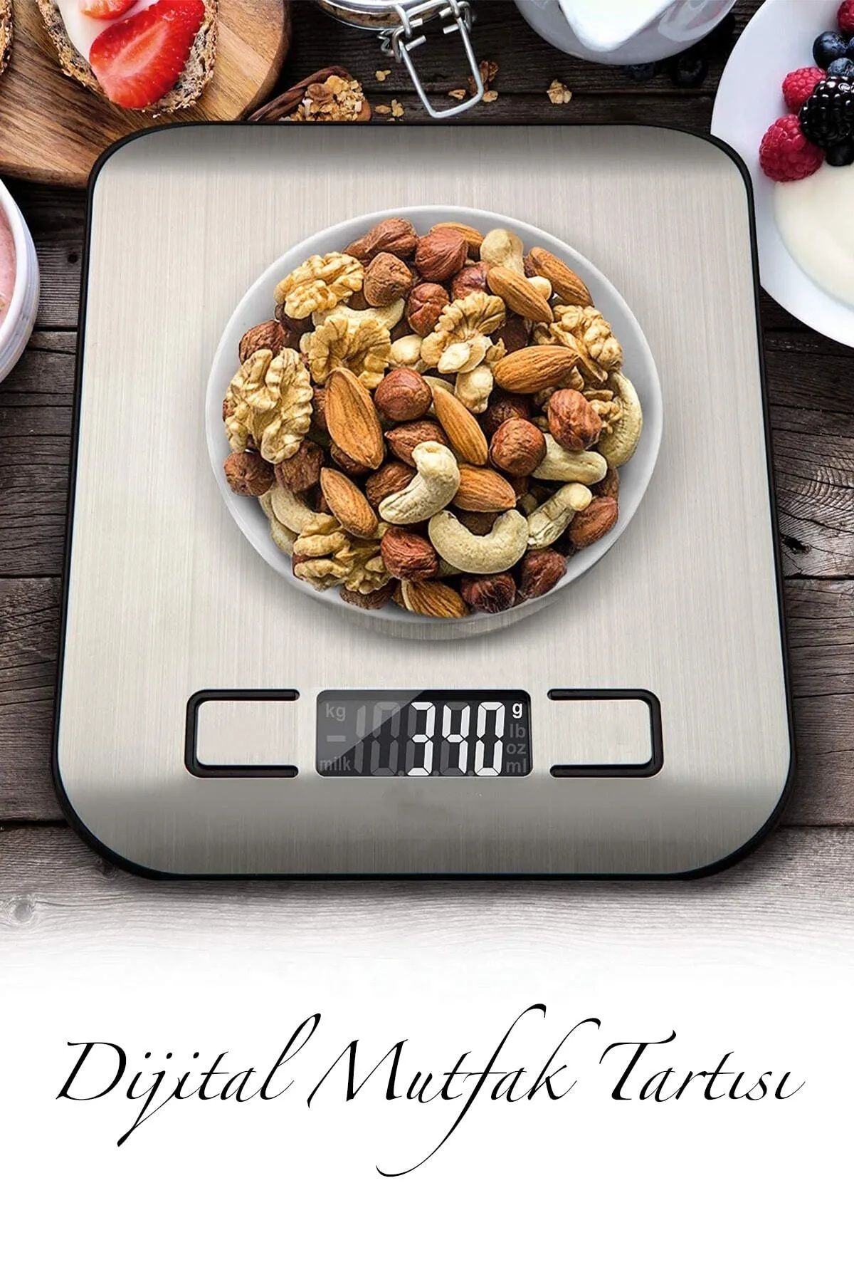 PLT POWER Dijital Hassas Tartı Paslanmaz Yüzeyli Mutfak Terazisi 10 kg/1 gr Hassasiyet